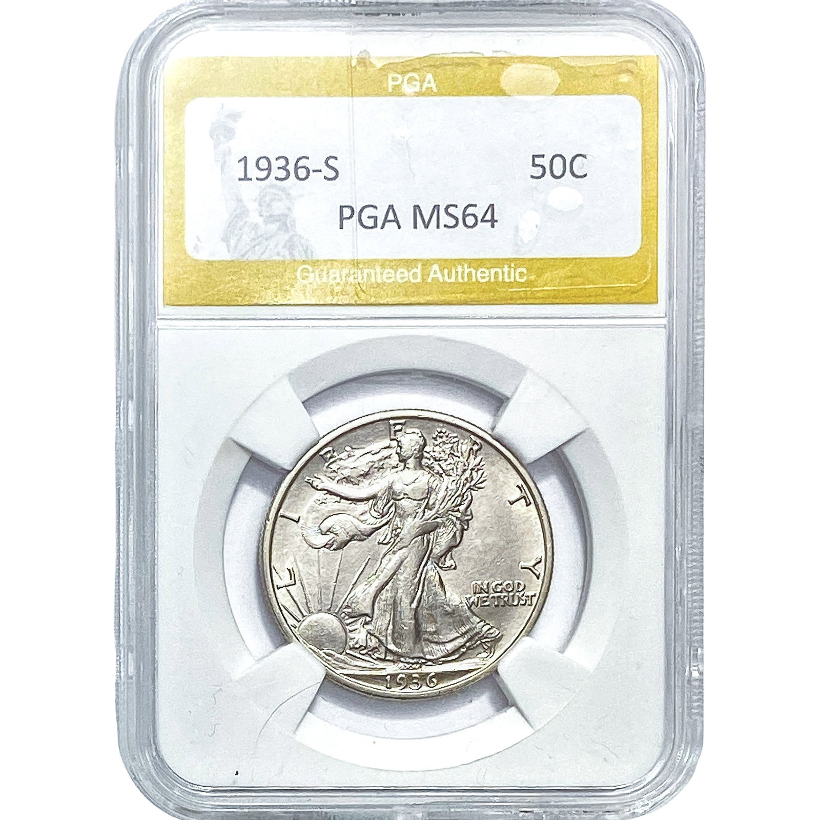 1936-S Walking Liberty Half Dollar PGA MS64 (1 of 2)