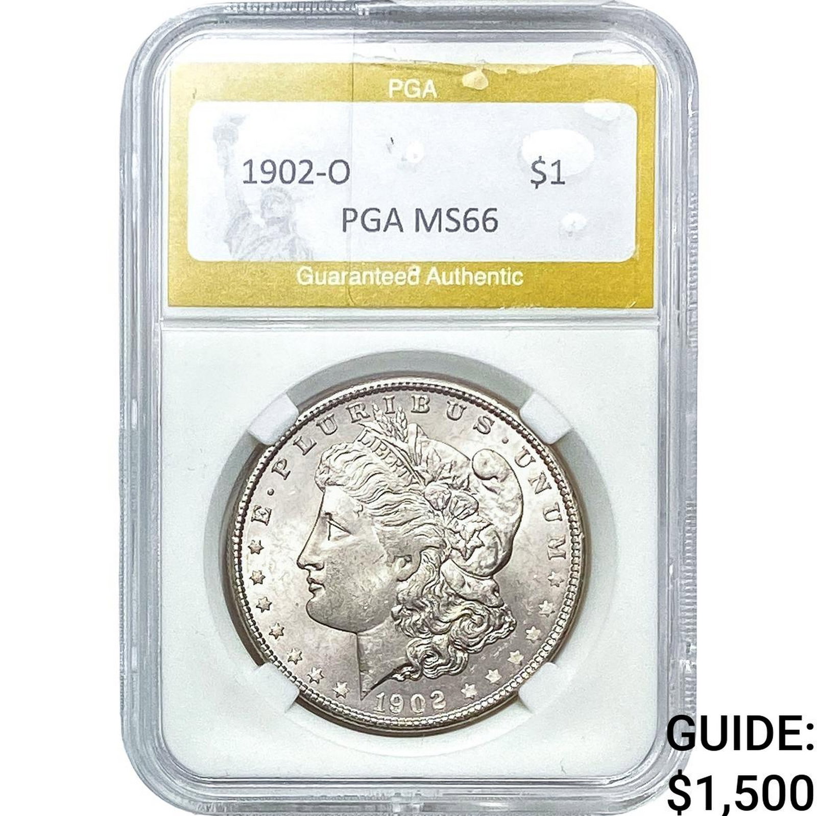 1902-O Morgan Silver Dollar PGA MS66: 1902-O Morgan Silver Dollar PGA MS66
