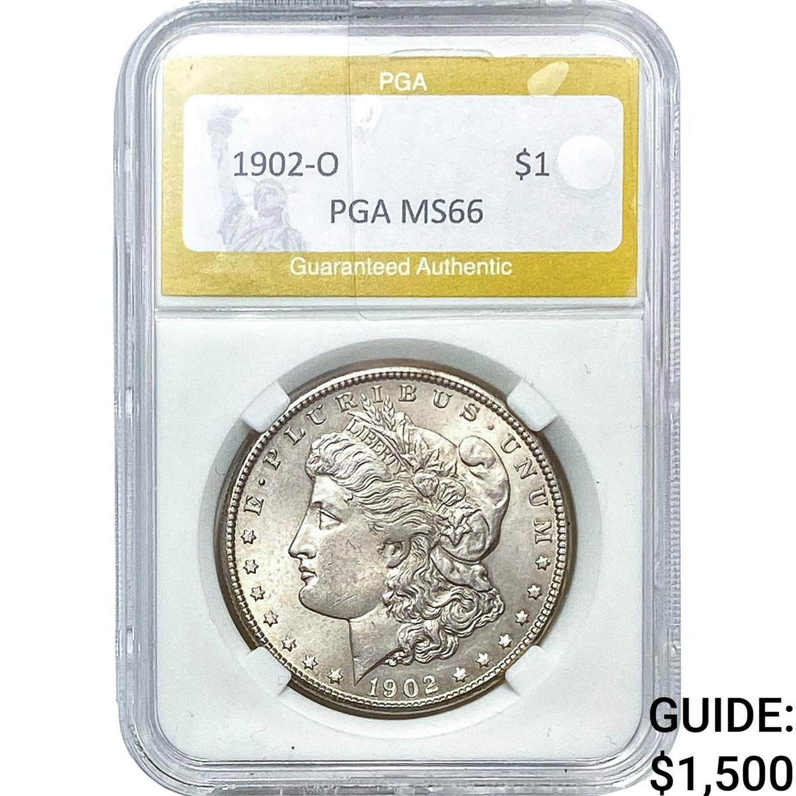 1902-O Morgan Silver Dollar PGA MS66: 1902-O Morgan Silver Dollar PGA MS66