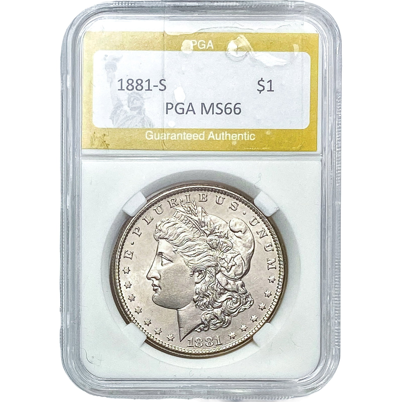 1881-S Morgan Silver Dollar PGA MS66: 1881-S Morgan Silver Dollar PGA MS66
