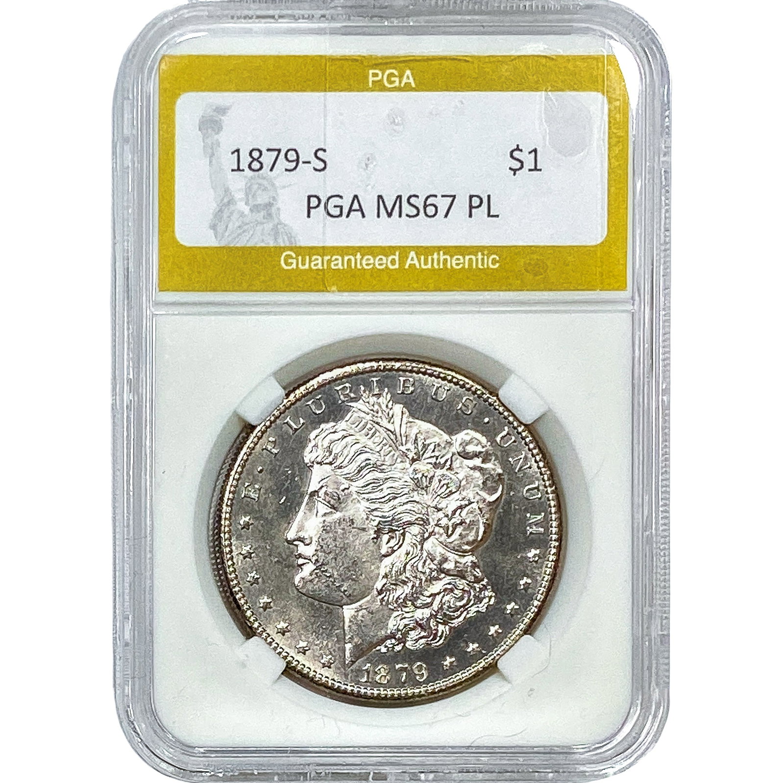 1879-S Morgan Silver Dollar PGA MS67PL: 1879-S Morgan Silver Dollar PGA MS67PL