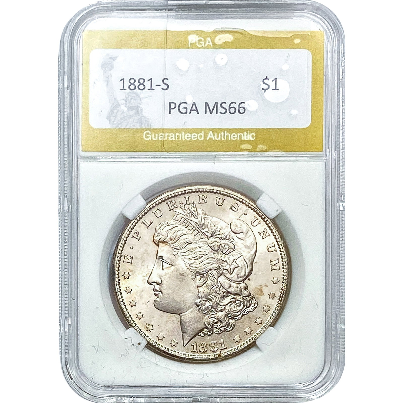 1881-S Morgan Silver Dollar PGA MS66: 1881-S Morgan Silver Dollar PGA MS66