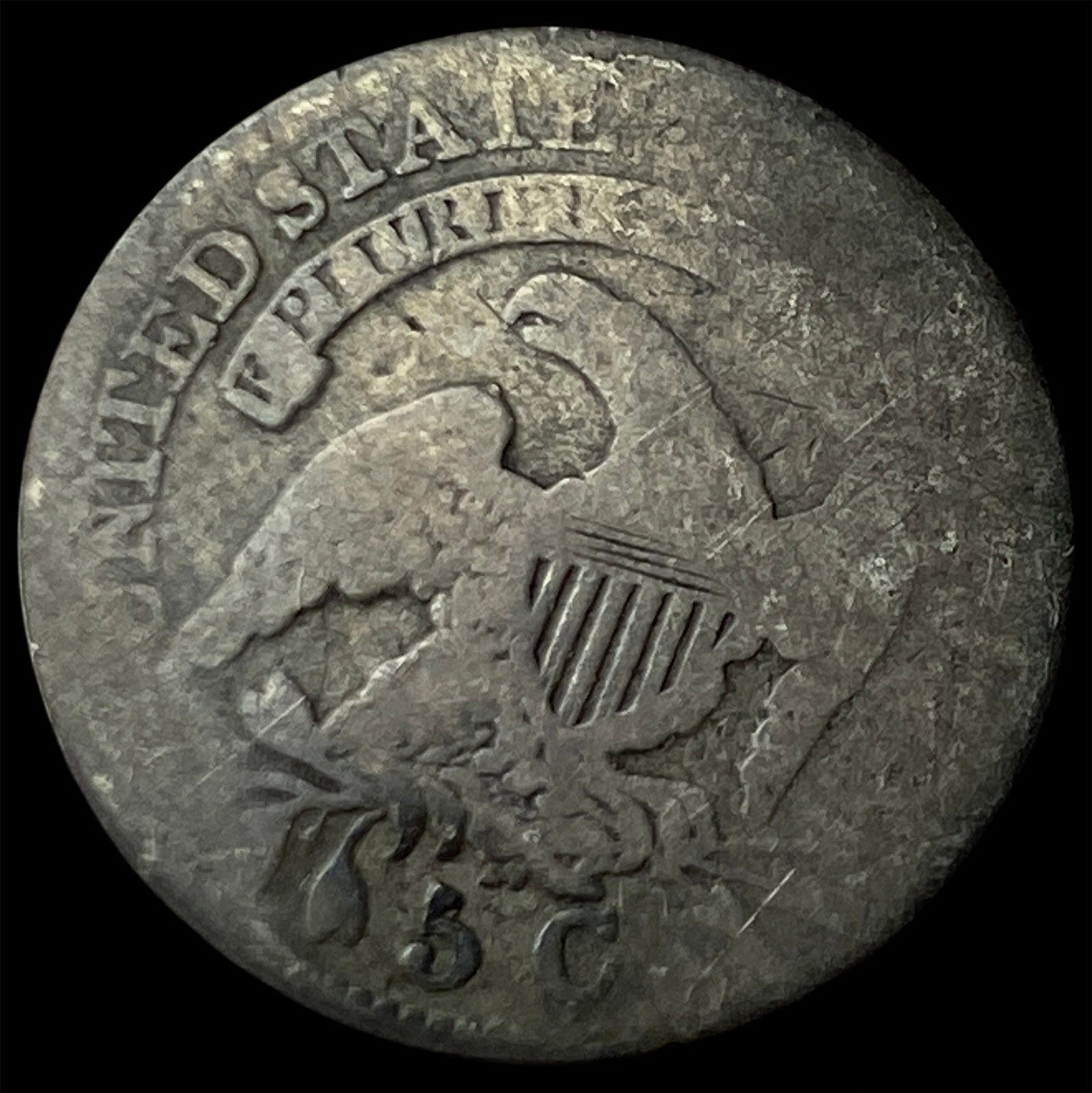 1833 Capped Bust Half Dime LIGHTLY CIRCULATED - 2