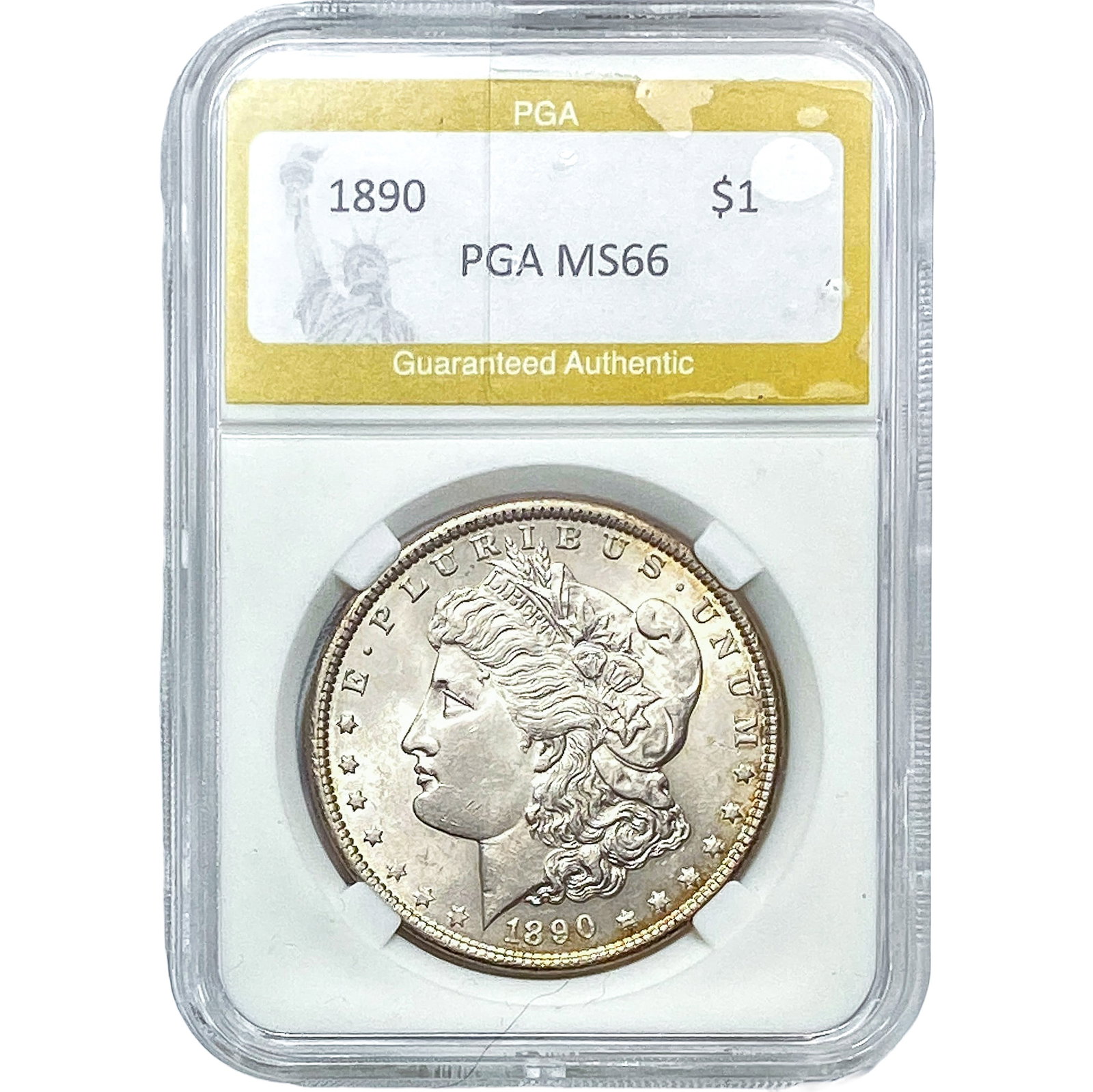 1890 Morgan Silver Dollar PGA MS66: 1890 Morgan Silver Dollar PGA MS66