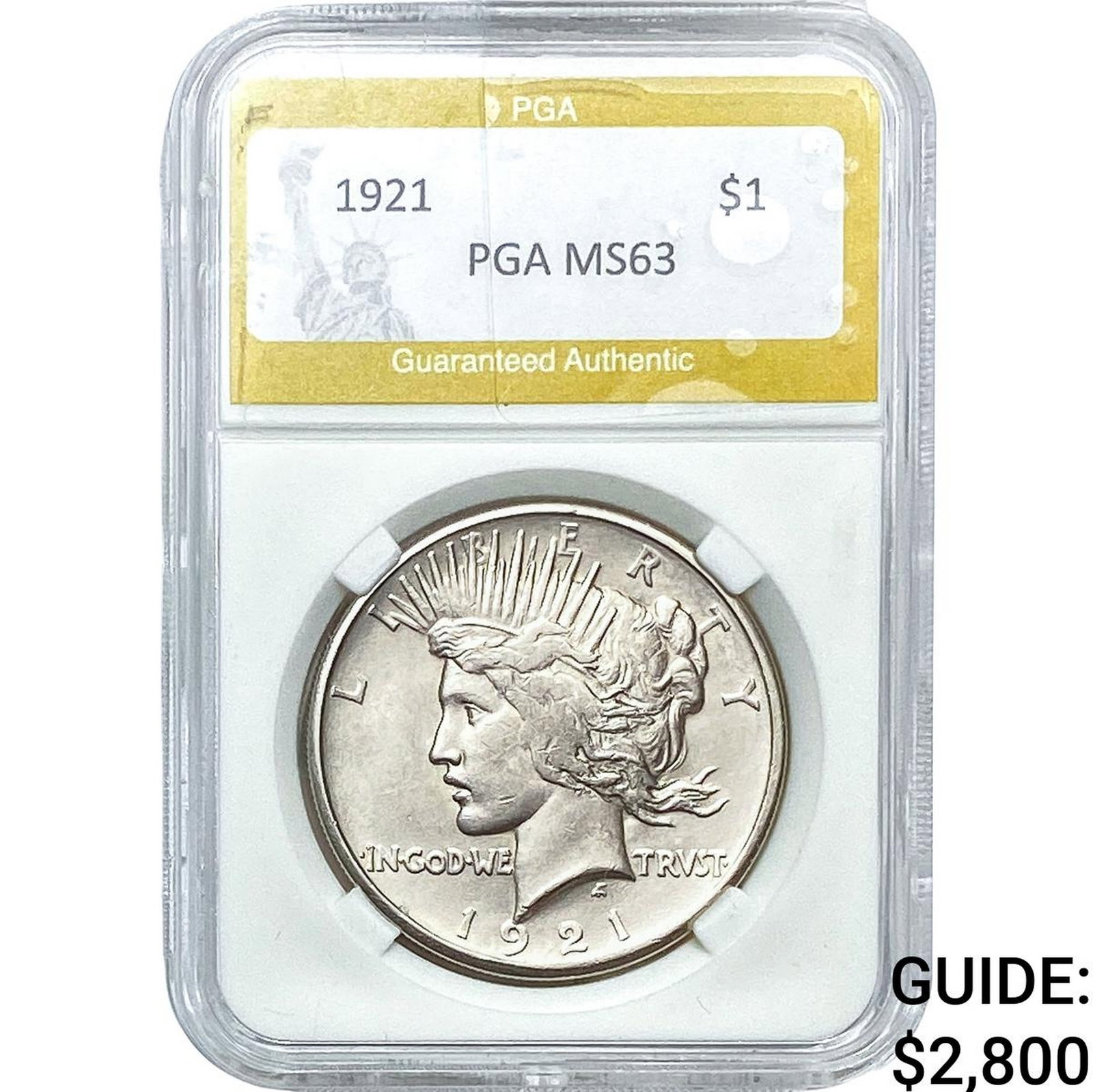 1921 Silver Peace Dollar PGA MS63 (1 of 2)