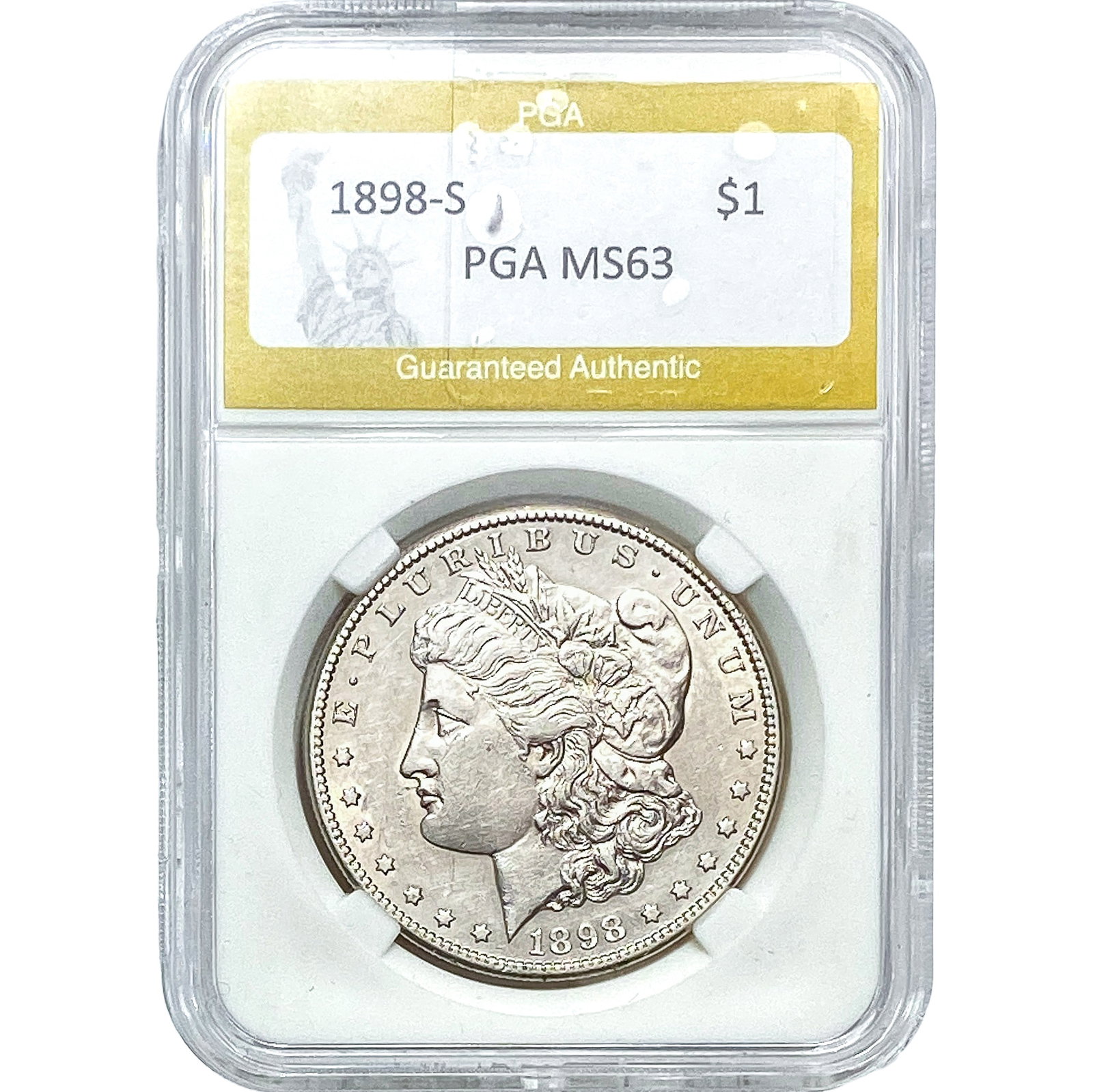1898-S Morgan Silver Dollar PGA MS63: 1898-S Morgan Silver Dollar PGA MS63