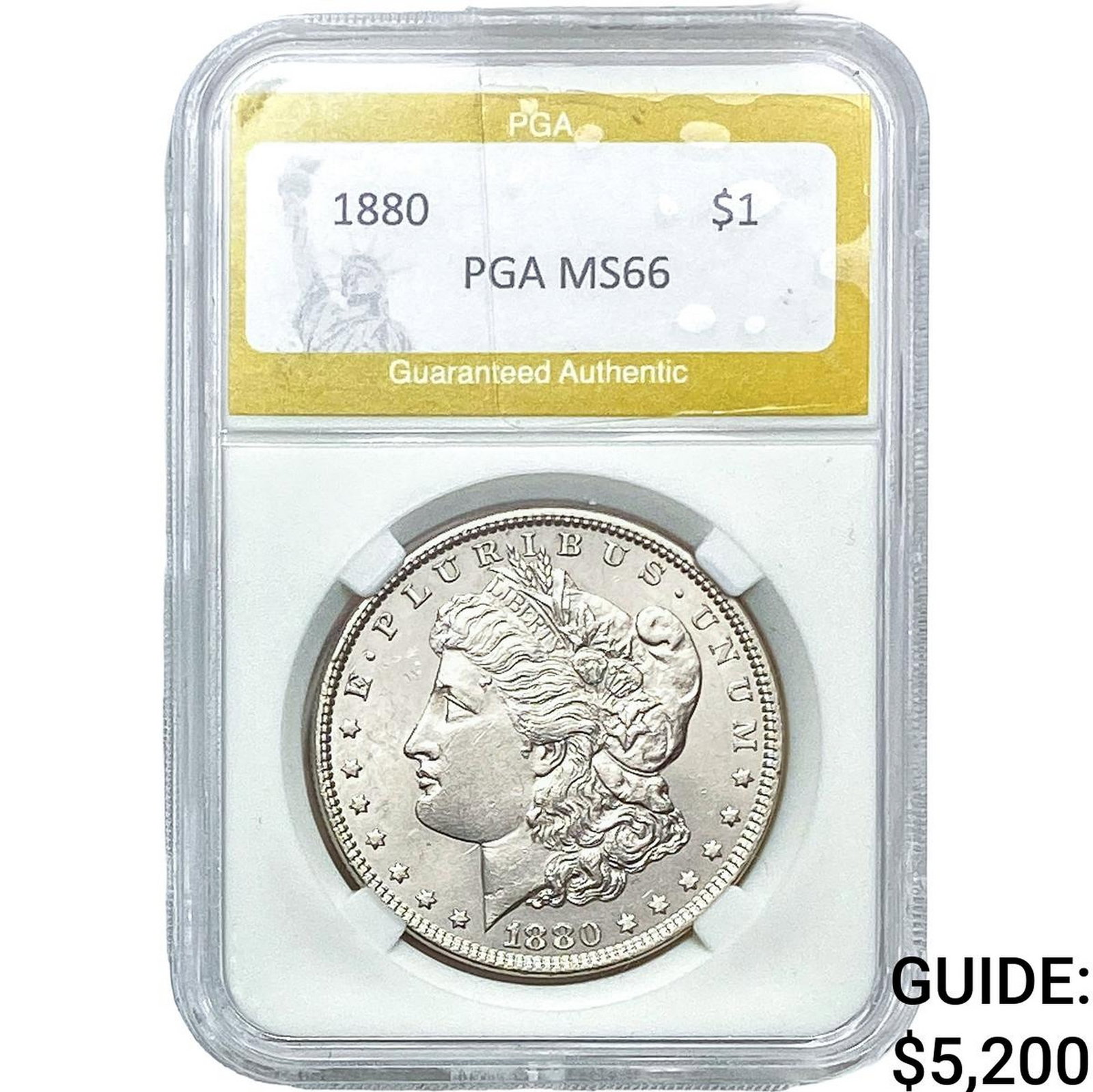 1880 Morgan Silver Dollar PGA MS66: 1880 Morgan Silver Dollar PGA MS66