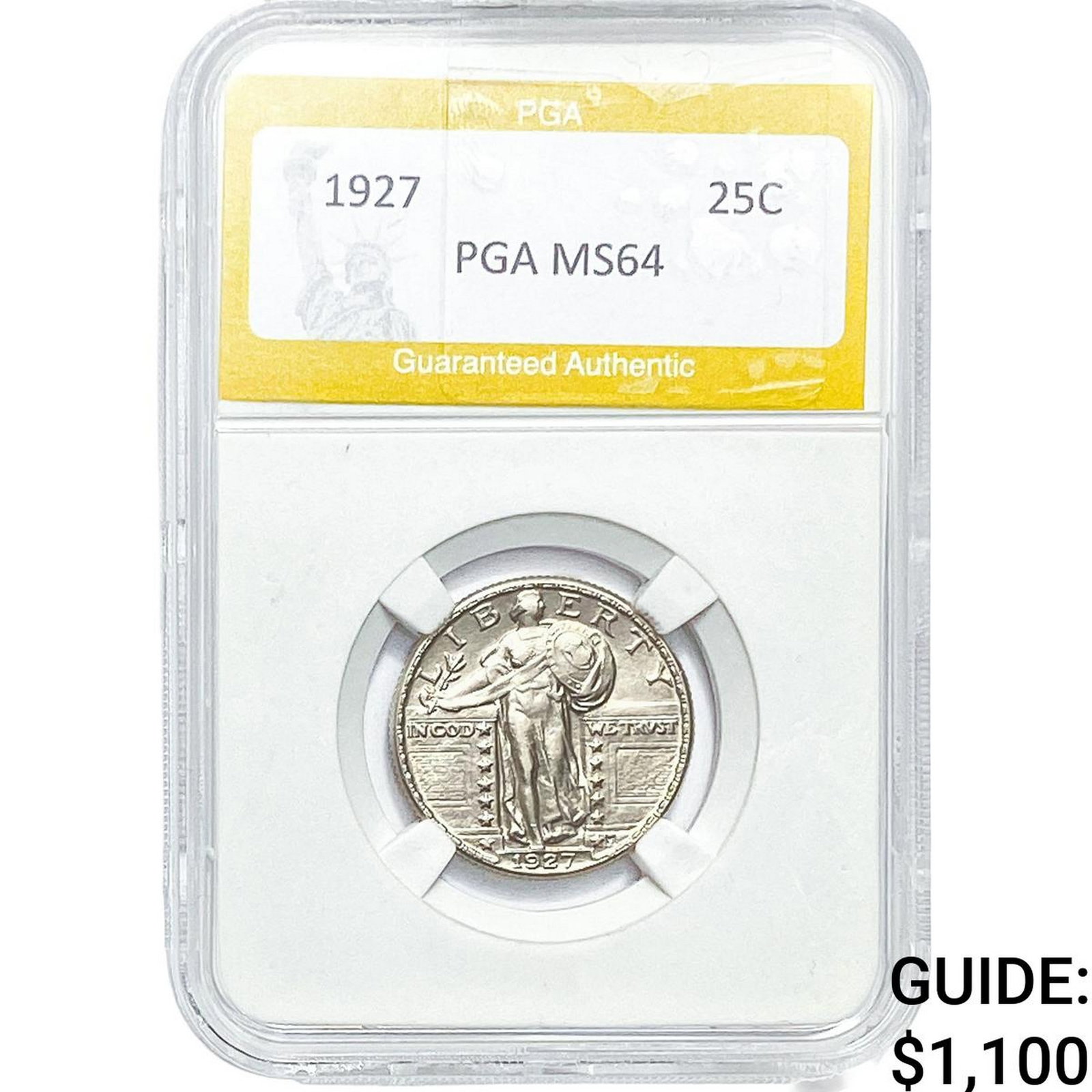 1927 Standing Liberty Quarter PGA MS64: 1927 Standing Liberty Quarter PGA MS64