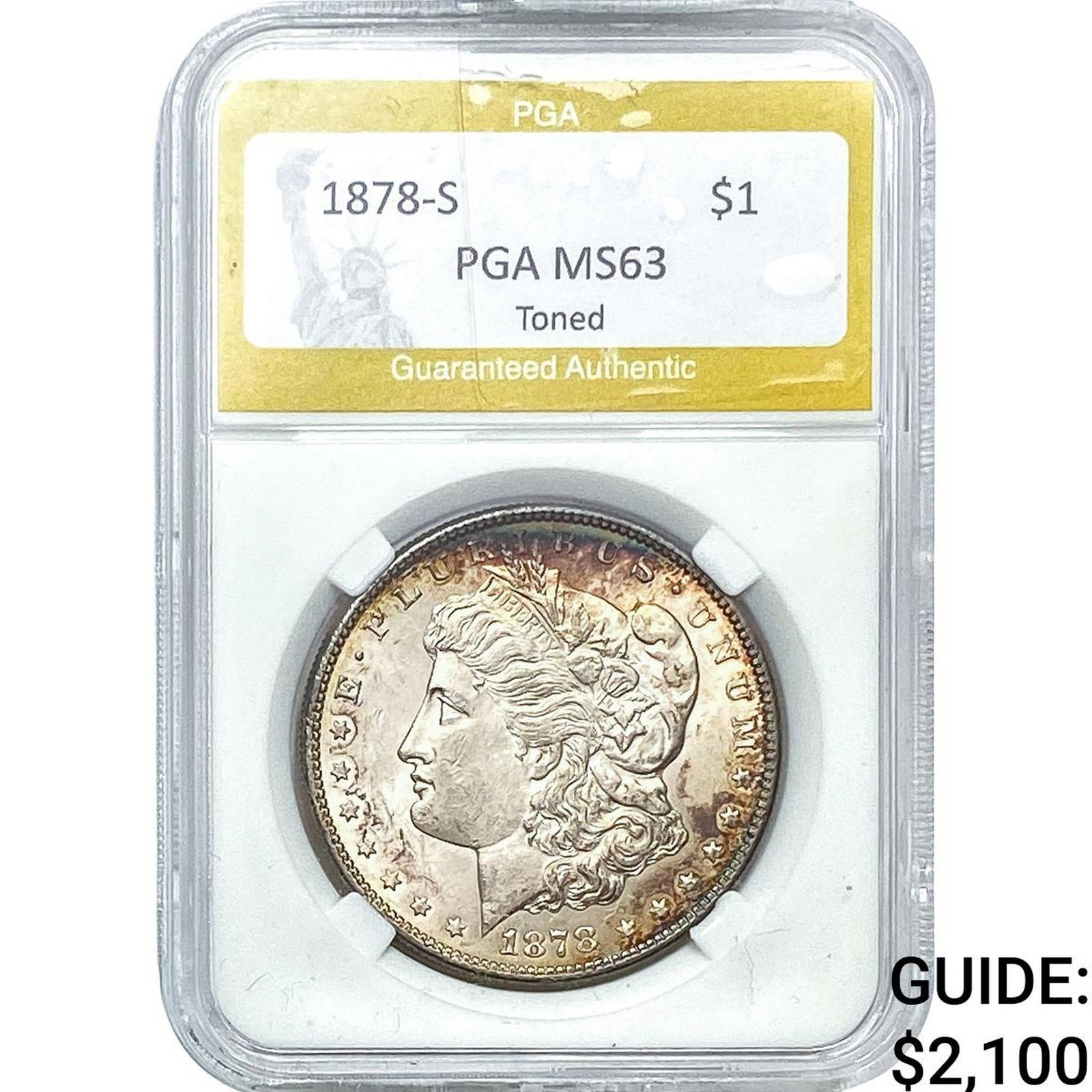 1878-S Morgan Silver Dollar PGA MS63 Toned (1 of 2)