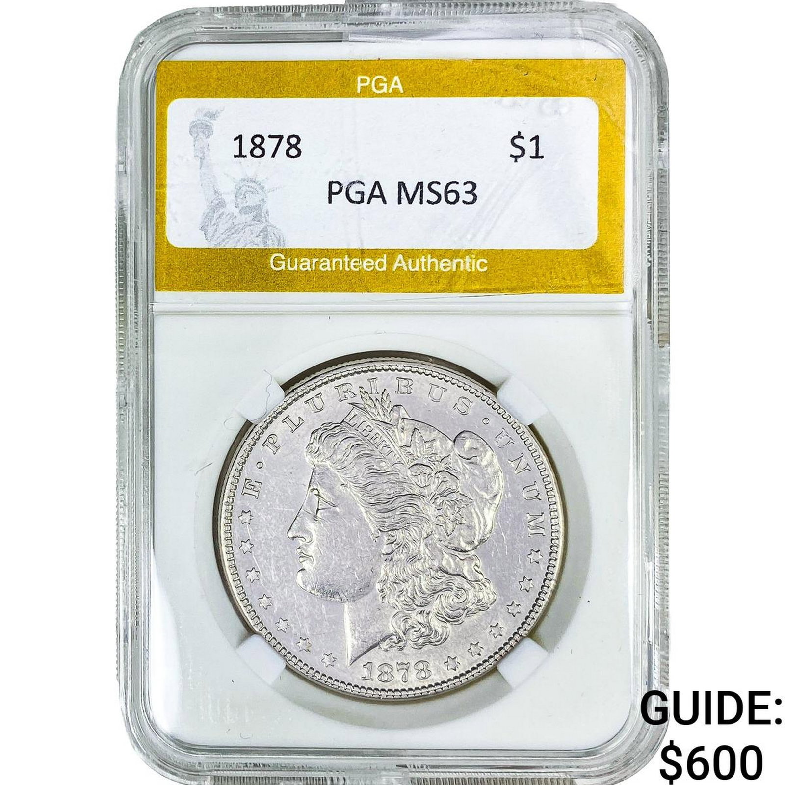 1878 Morgan Silver Dollar PGA MS63: 1878 Morgan Silver Dollar PGA MS63