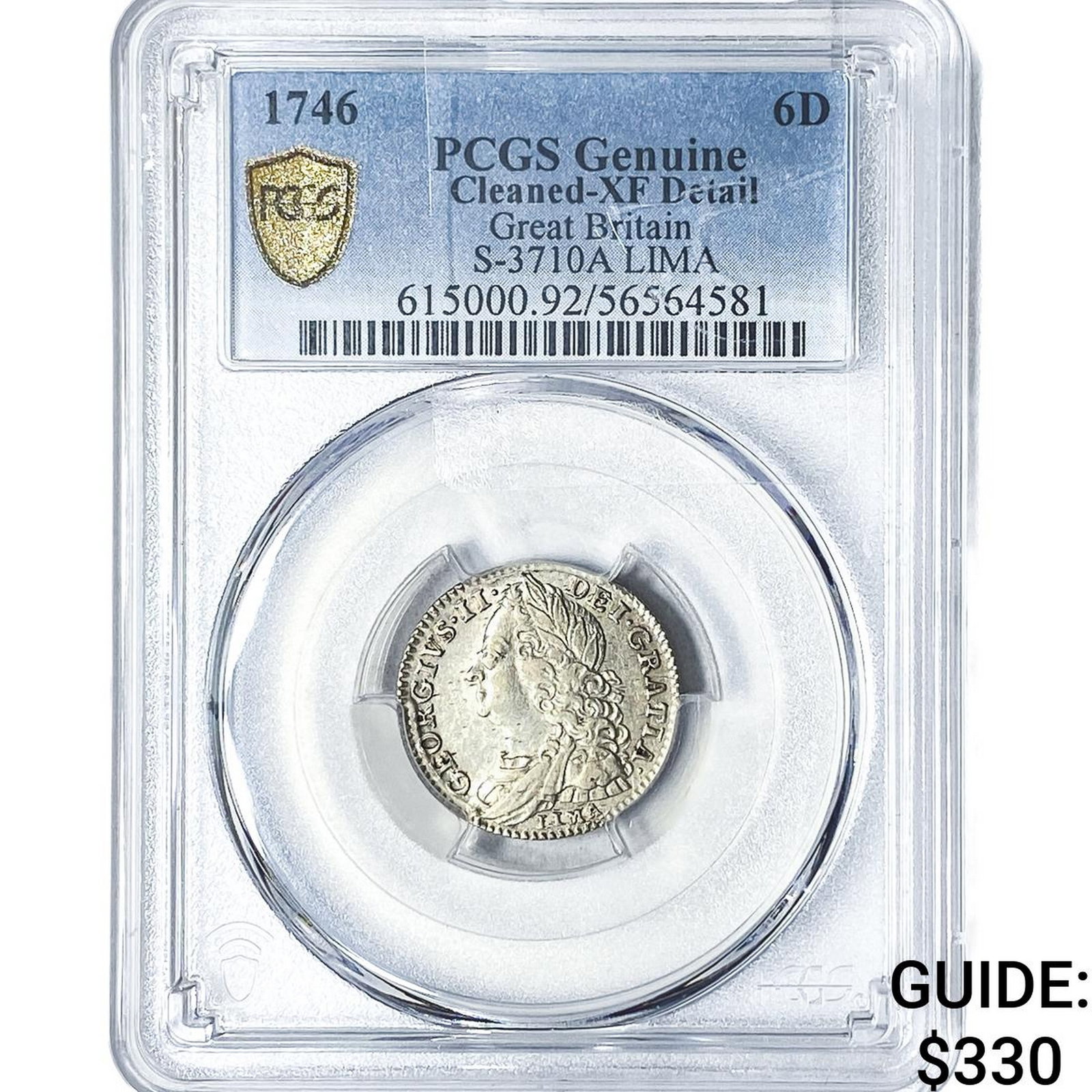 1746 Great Britain George II Silver 6 Pence PCGS XF Detail (1 of 2)