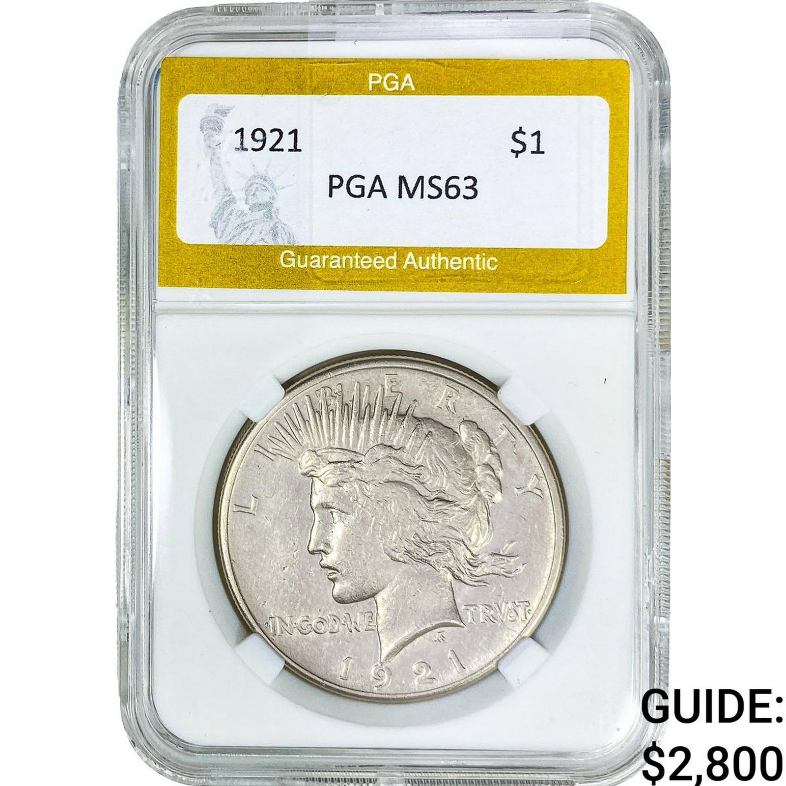 1921 Silver Peace Dollar PGA MS63 (1 of 2)