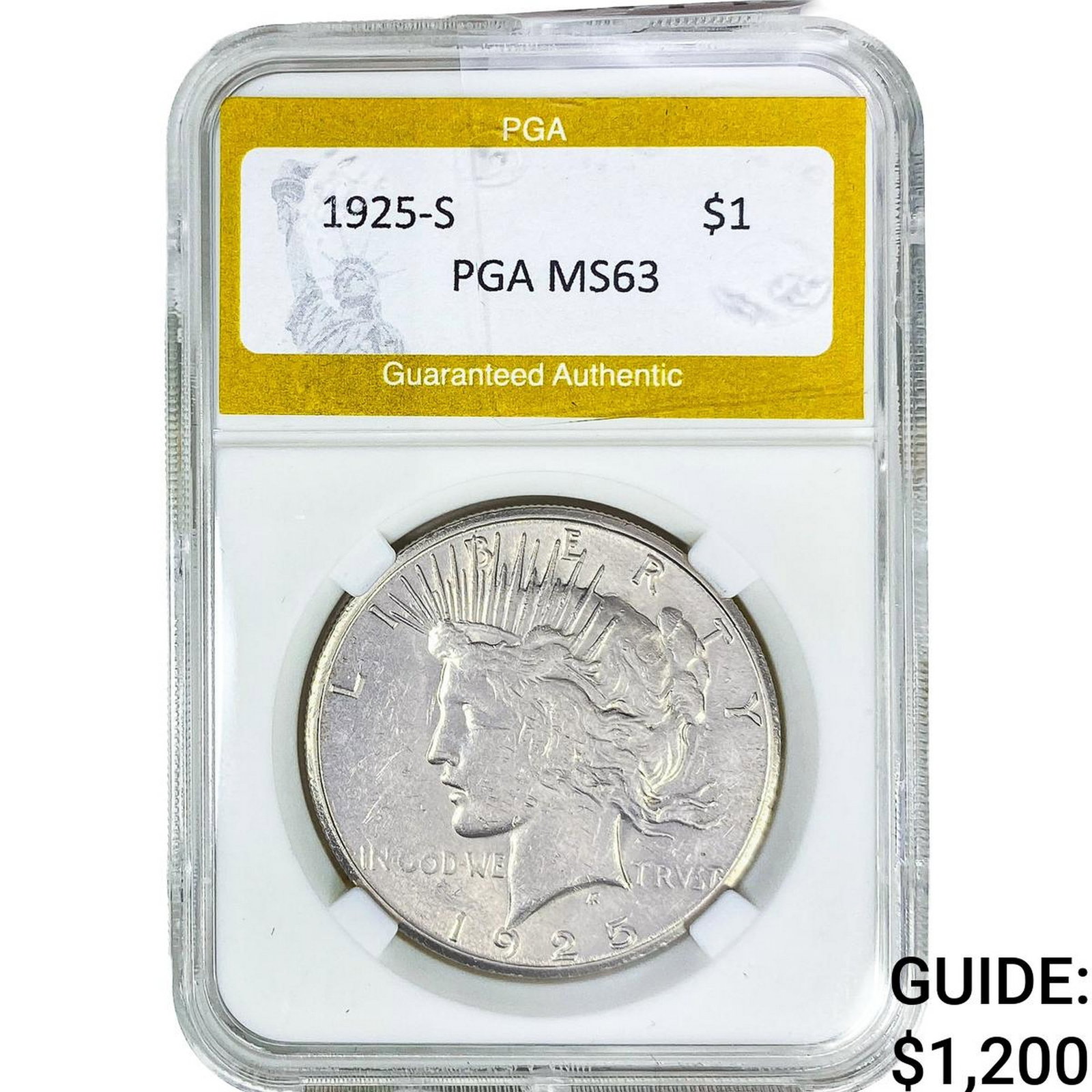 1925-S Silver Peace Dollar PGA MS63 (1 of 2)