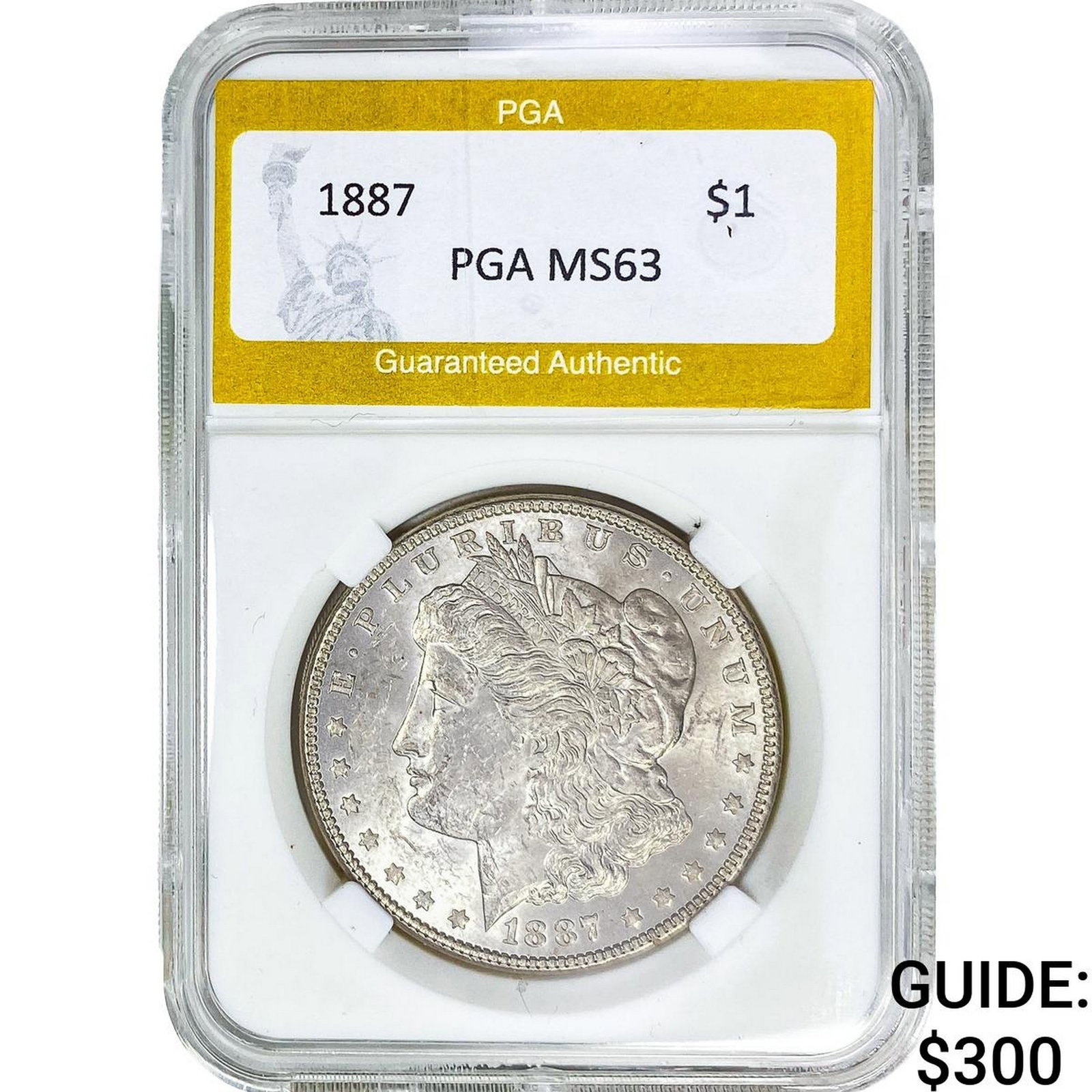 1887 Morgan Silver Dollar PGA MS63: 1887 Morgan Silver Dollar PGA MS63