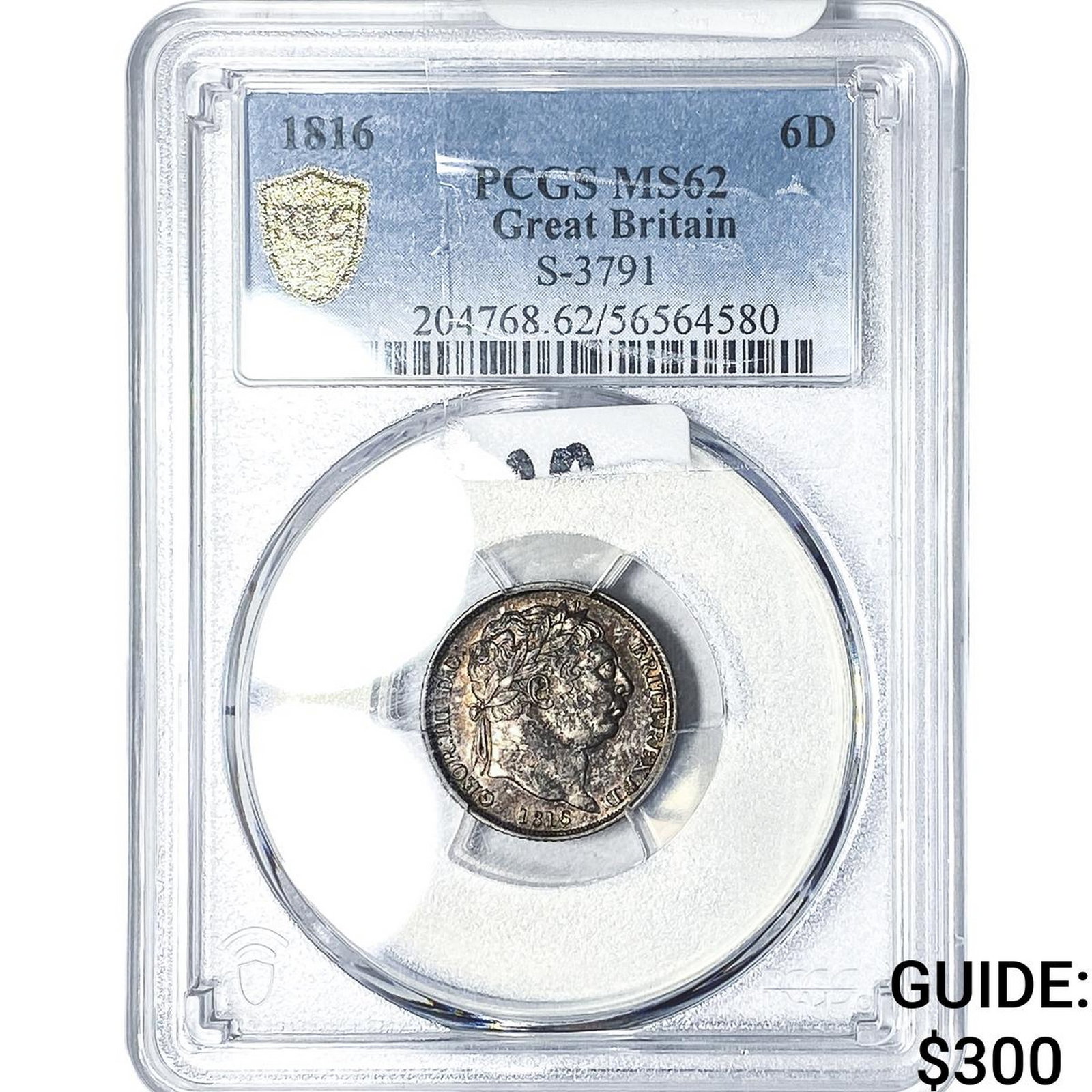 1816 Great Britain George III Silver 6 Pence PCGS MS62 (1 of 2)