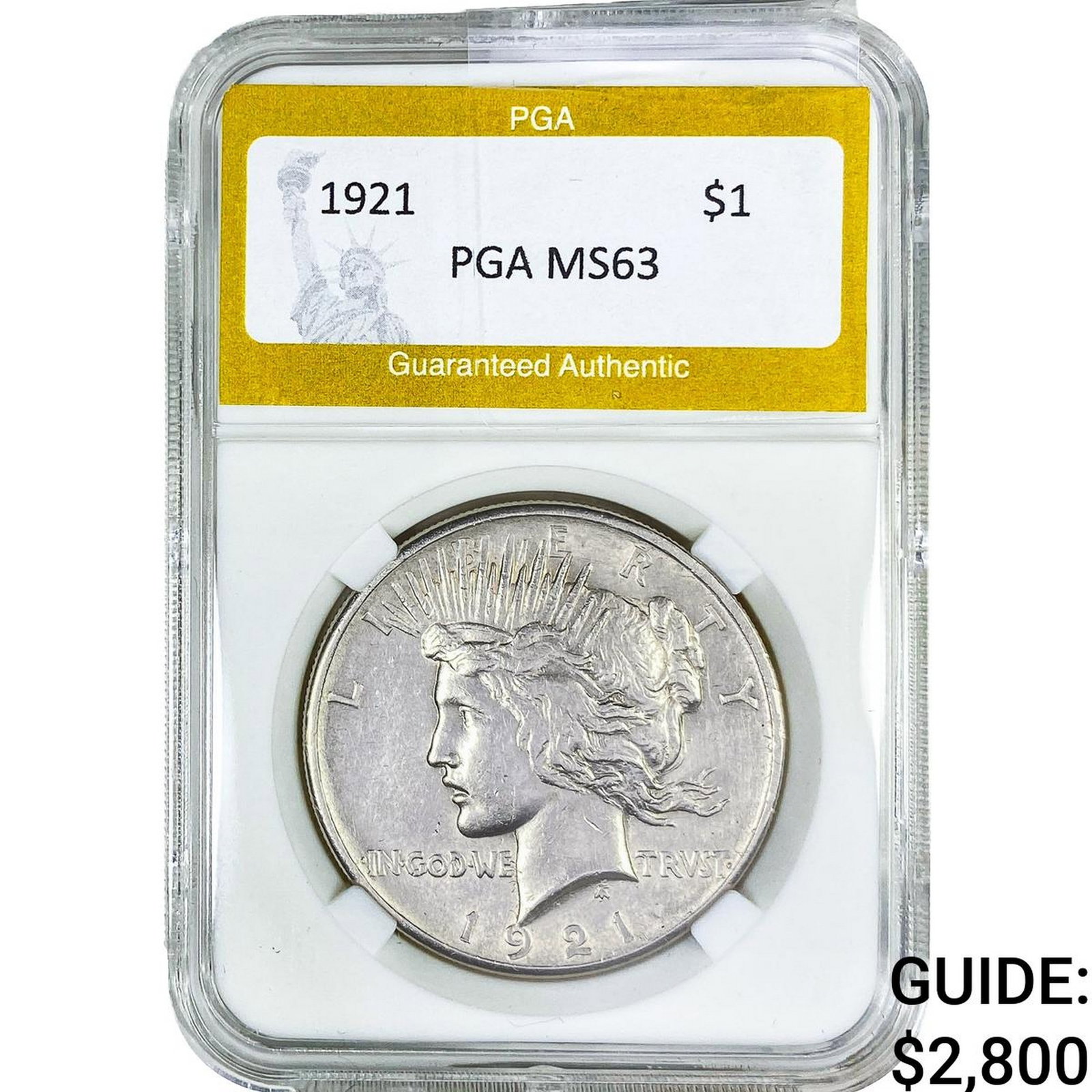 1921 Silver Peace Dollar PGA MS63 (1 of 2)