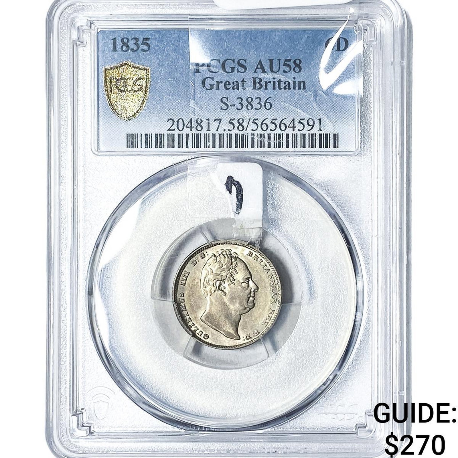 1835 Great Britain George IV Silver 6 Pence PCGS AU58 (1 of 2)