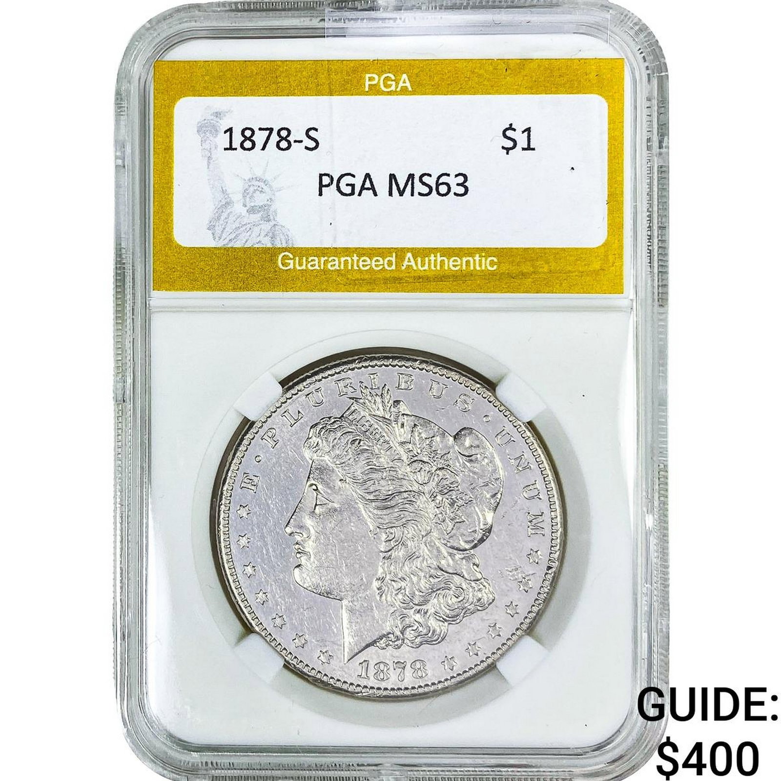 1878-S Morgan Silver Dollar PGA MS63: 1878-S Morgan Silver Dollar PGA MS63