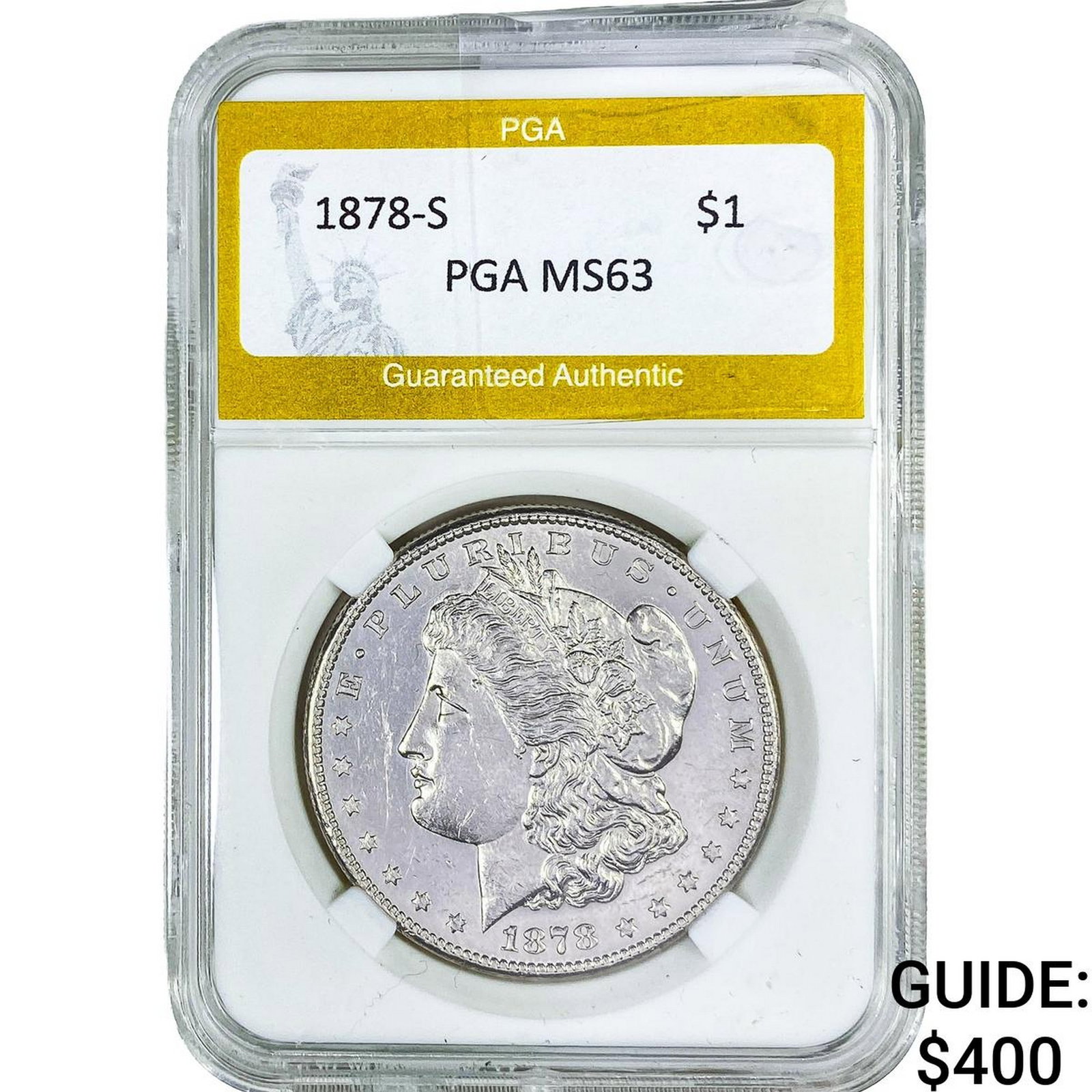 1878-S Morgan Silver Dollar PGA MS63: 1878-S Morgan Silver Dollar PGA MS63