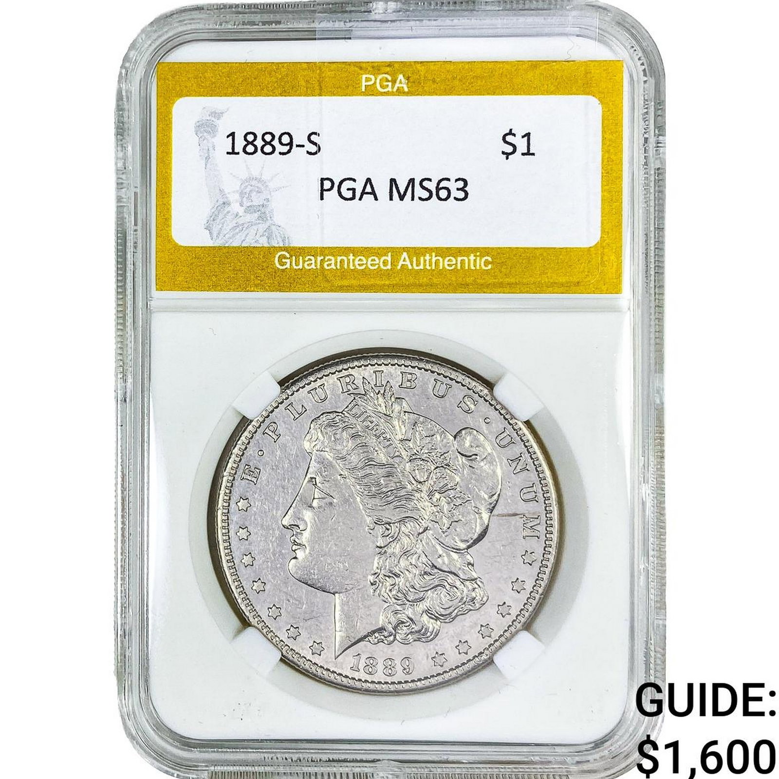1889-S Morgan Silver Dollar PGA MS63: 1889-S Morgan Silver Dollar PGA MS63