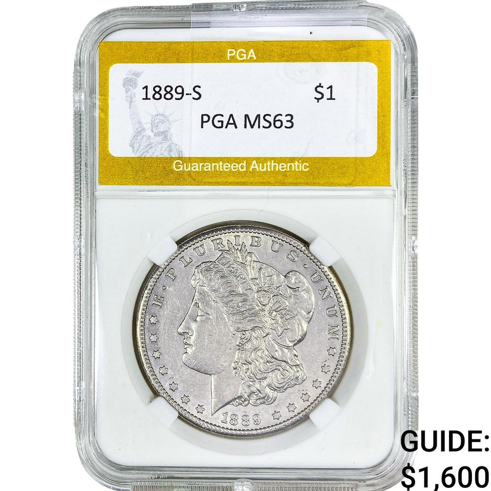 1889-S Morgan Silver Dollar PGA MS63: 1889-S Morgan Silver Dollar PGA MS63