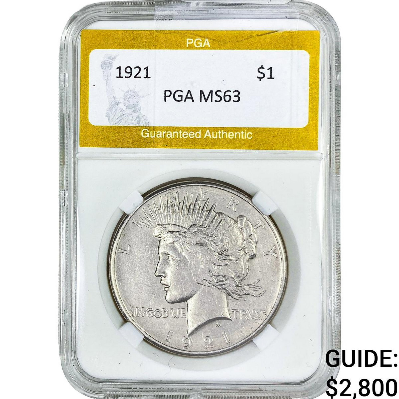 1921 Silver Peace Dollar PGA MS63 (1 of 2)