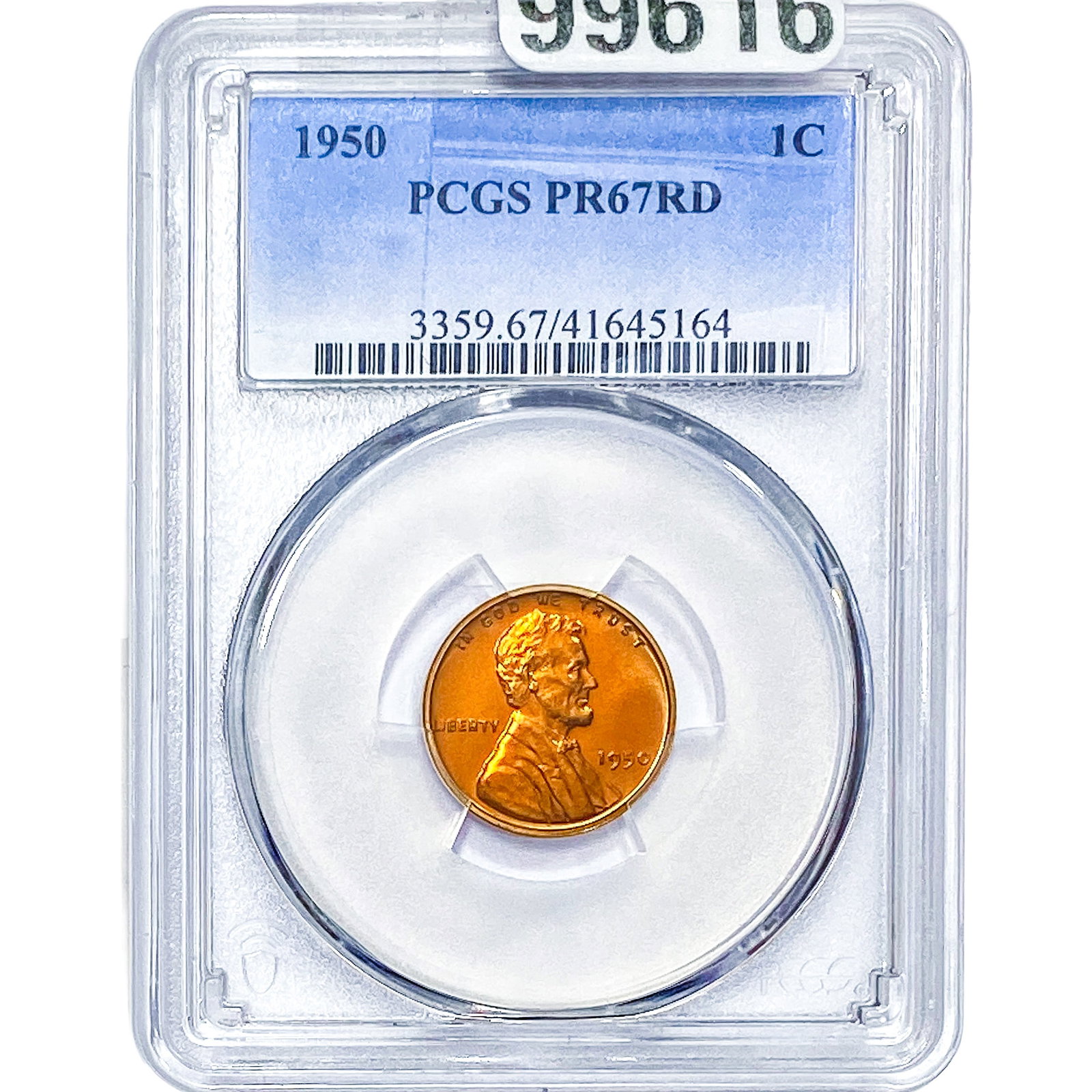 1950 Wheat Cent PCGS PR67 RD: 1950 Wheat Cent PCGS PR67 RD