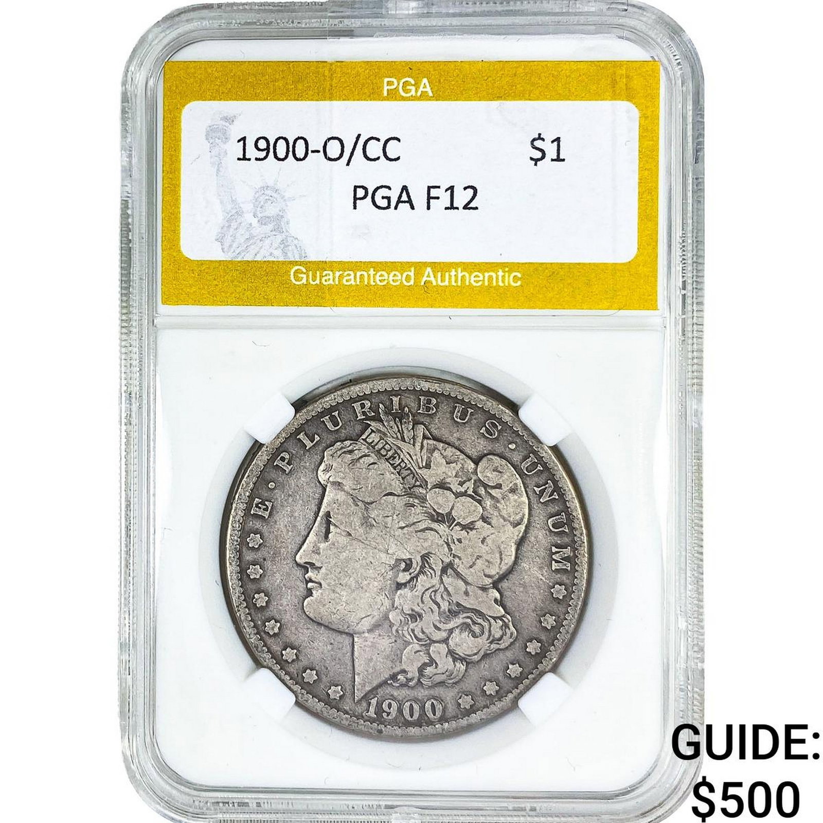 1900-O/CC Morgan Silver Dollar PGA F12: 1900-O/CC Morgan Silver Dollar PGA F12