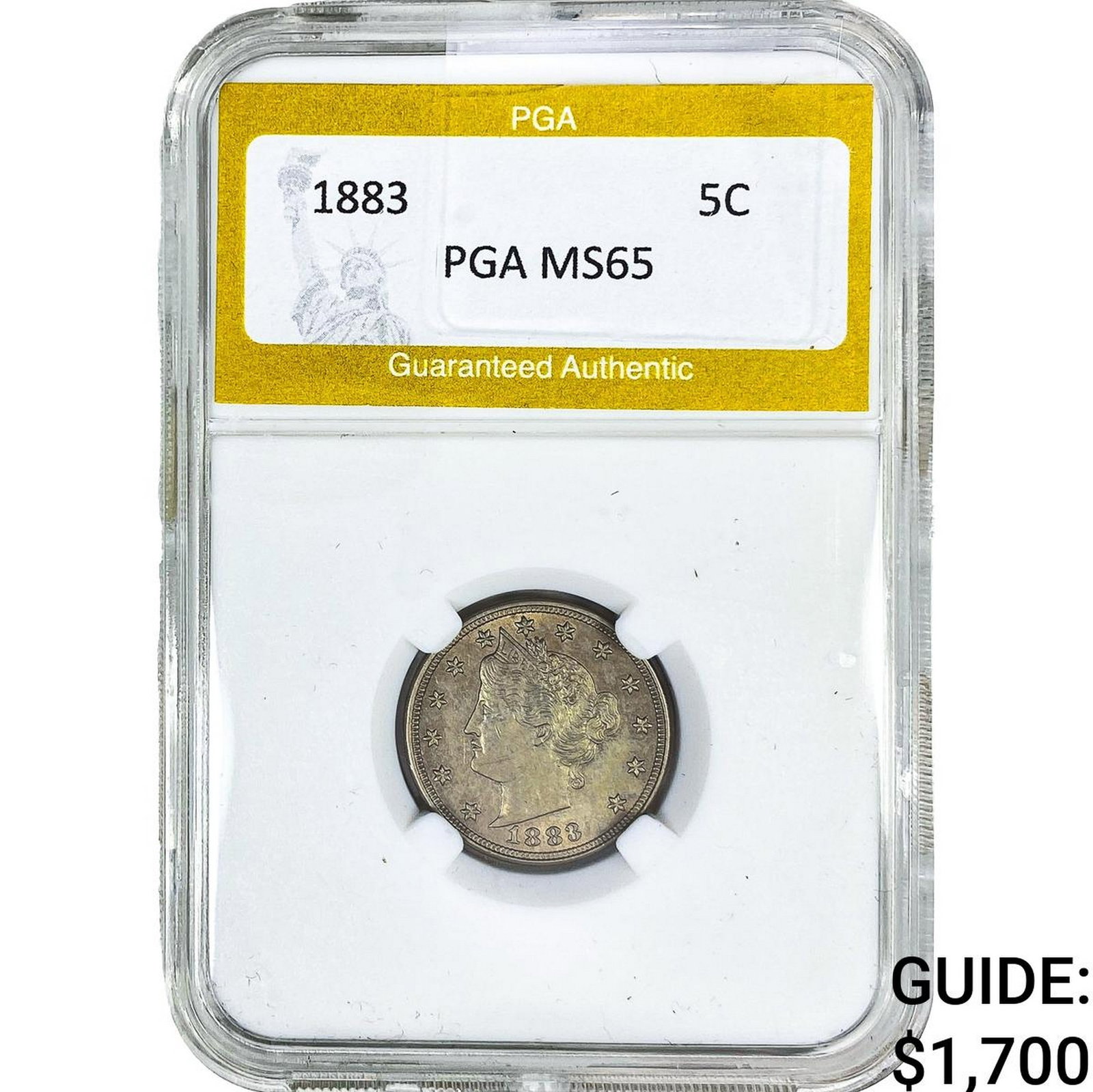 1883 Liberty Victory Nickel PGA MS65: 1883 Liberty Victory Nickel PGA MS65