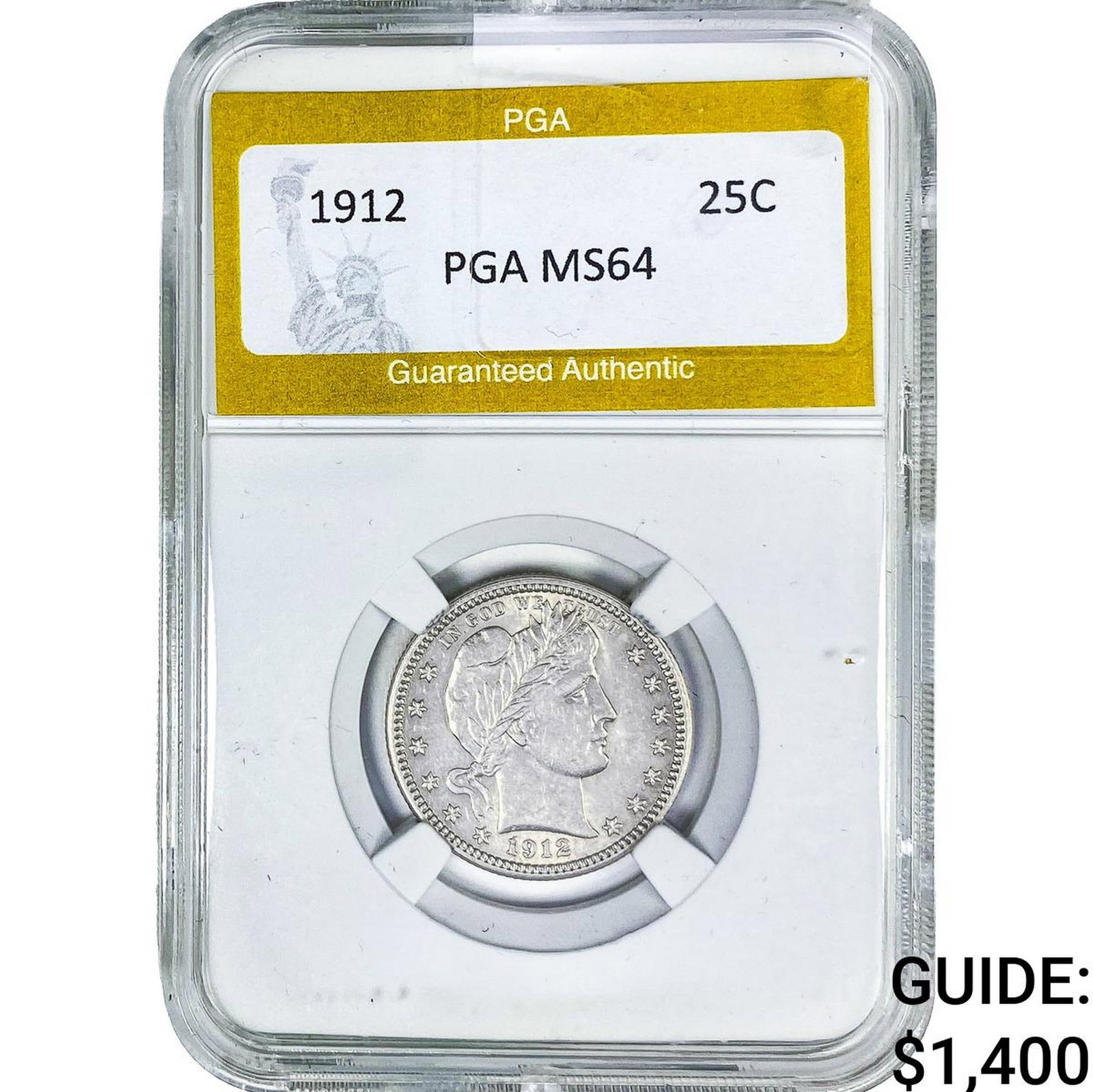 1912 Barber Quarter PGA MS64: 1912 Barber Quarter PGA MS64