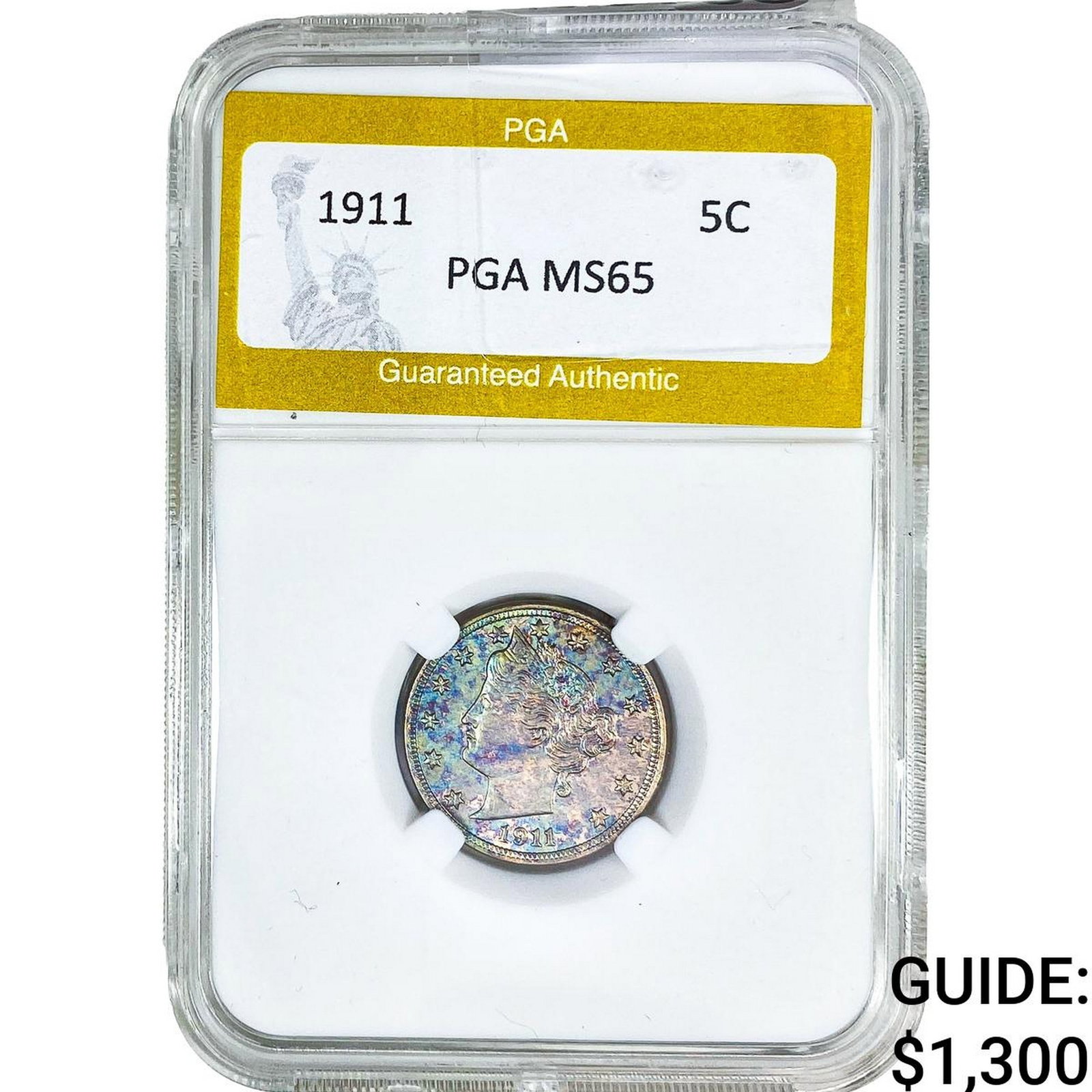 1911 Liberty Victory Nickel PGA MS65: 1911 Liberty Victory Nickel PGA MS65