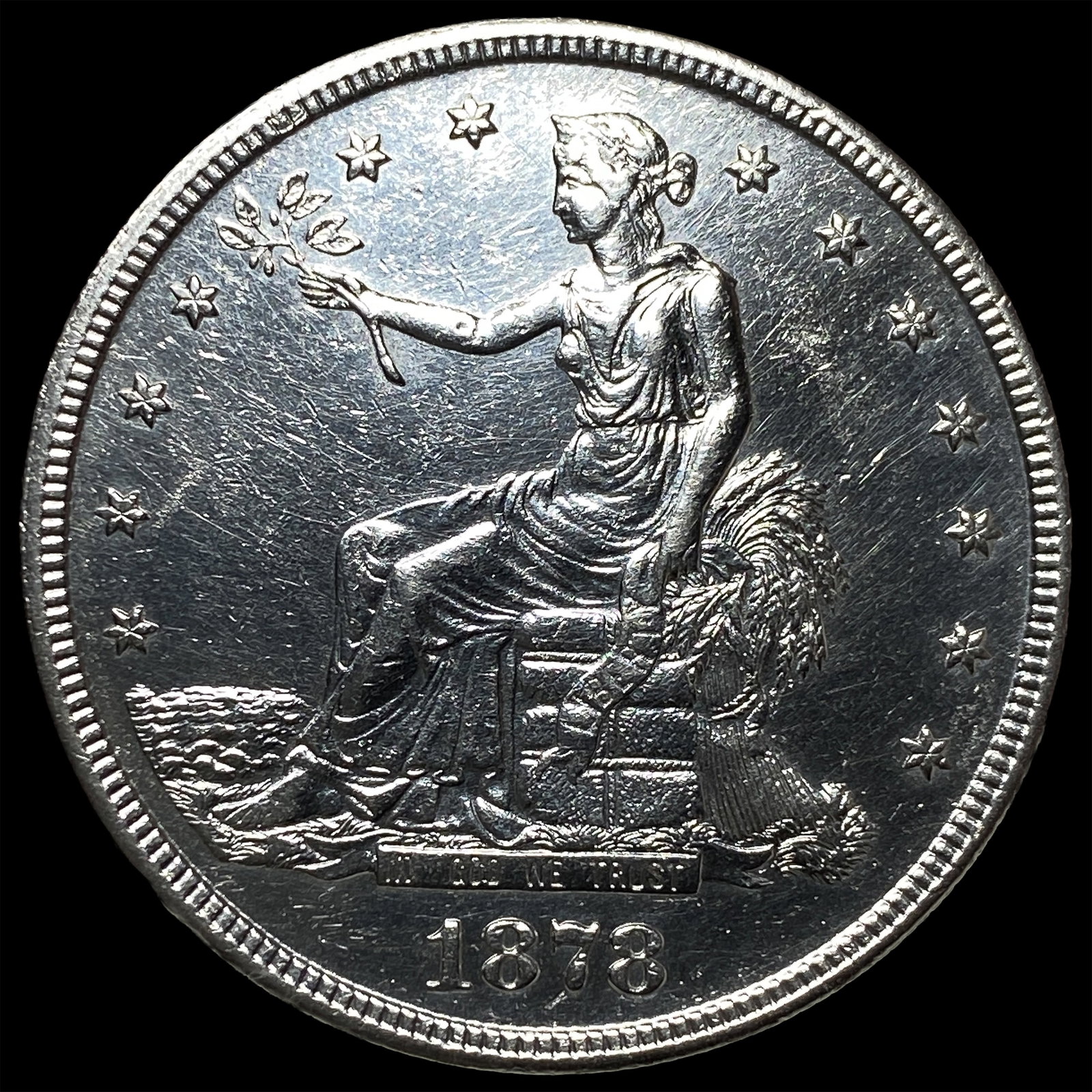 1878-S Silver Trade Dollar CHOICE AU: 1878-S Silver Trade Dollar CHOICE AU