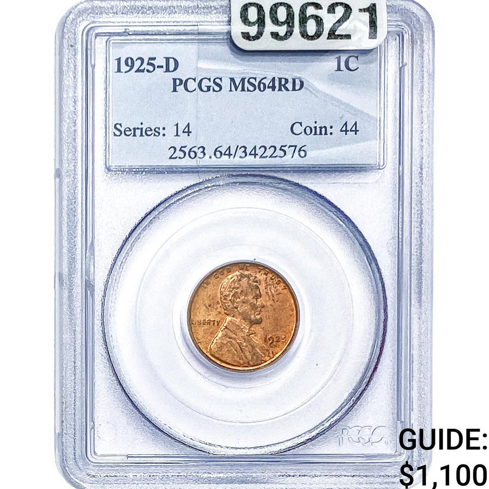 1925-D Wheat Cent PCGS MS64 RD: 1925-D Wheat Cent PCGS MS64 RD