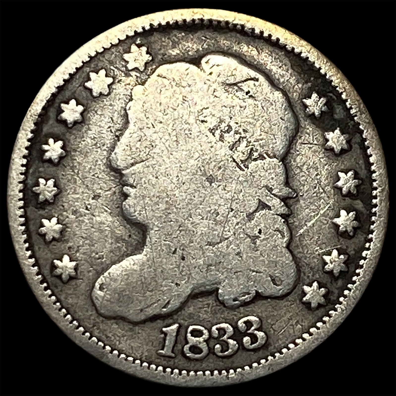 1833 Capped Bust Half Dime NICELY CIRCULATED: 1833 Capped Bust Half Dime NICELY CIRCULATED