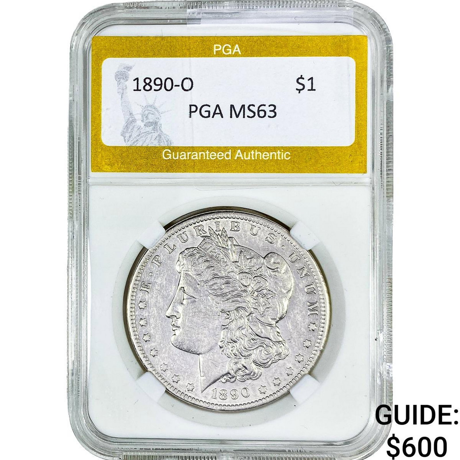 1890-O Morgan Silver Dollar PGA MS63: 1890-O Morgan Silver Dollar PGA MS63