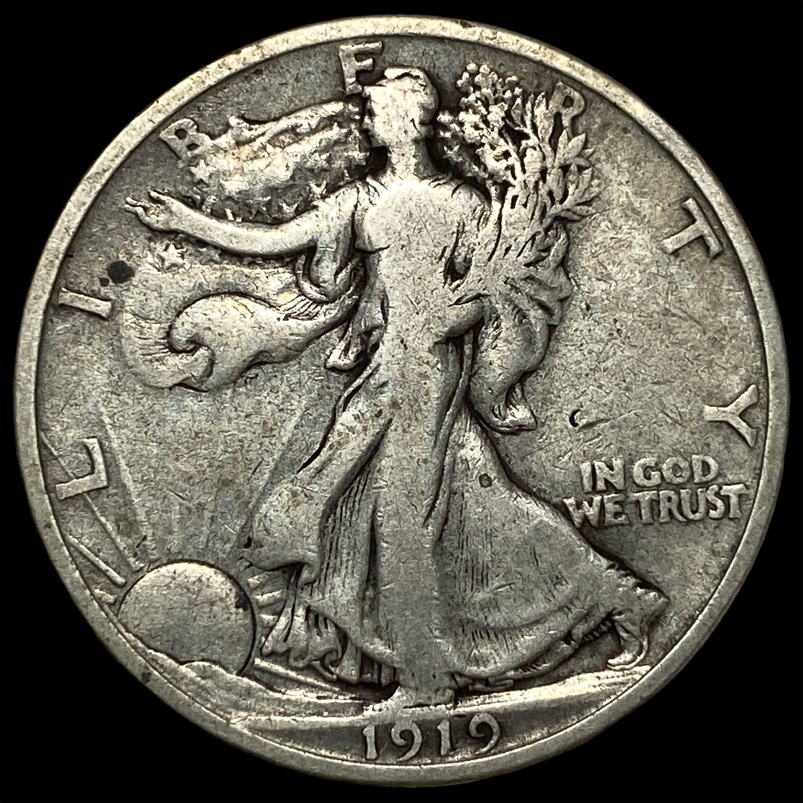 1919 Walking Liberty Half Dollar LIGHTLY CIRCULATED: 1919 Walking Liberty Half Dollar LIGHTLY CIRCULATED