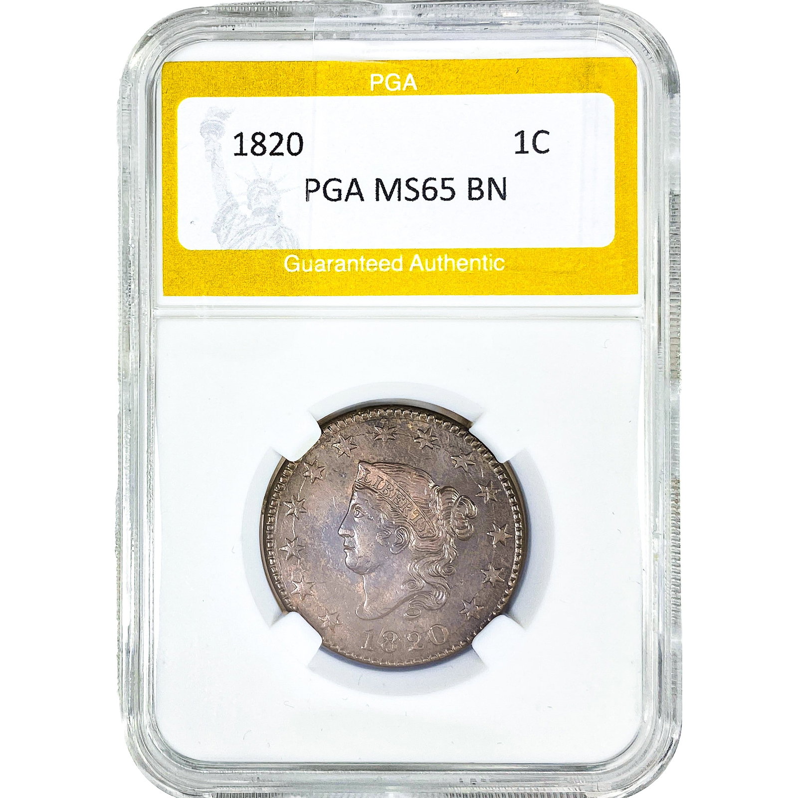 1820 Coronet Head Large Cent PGA MS65BN (1 of 2)