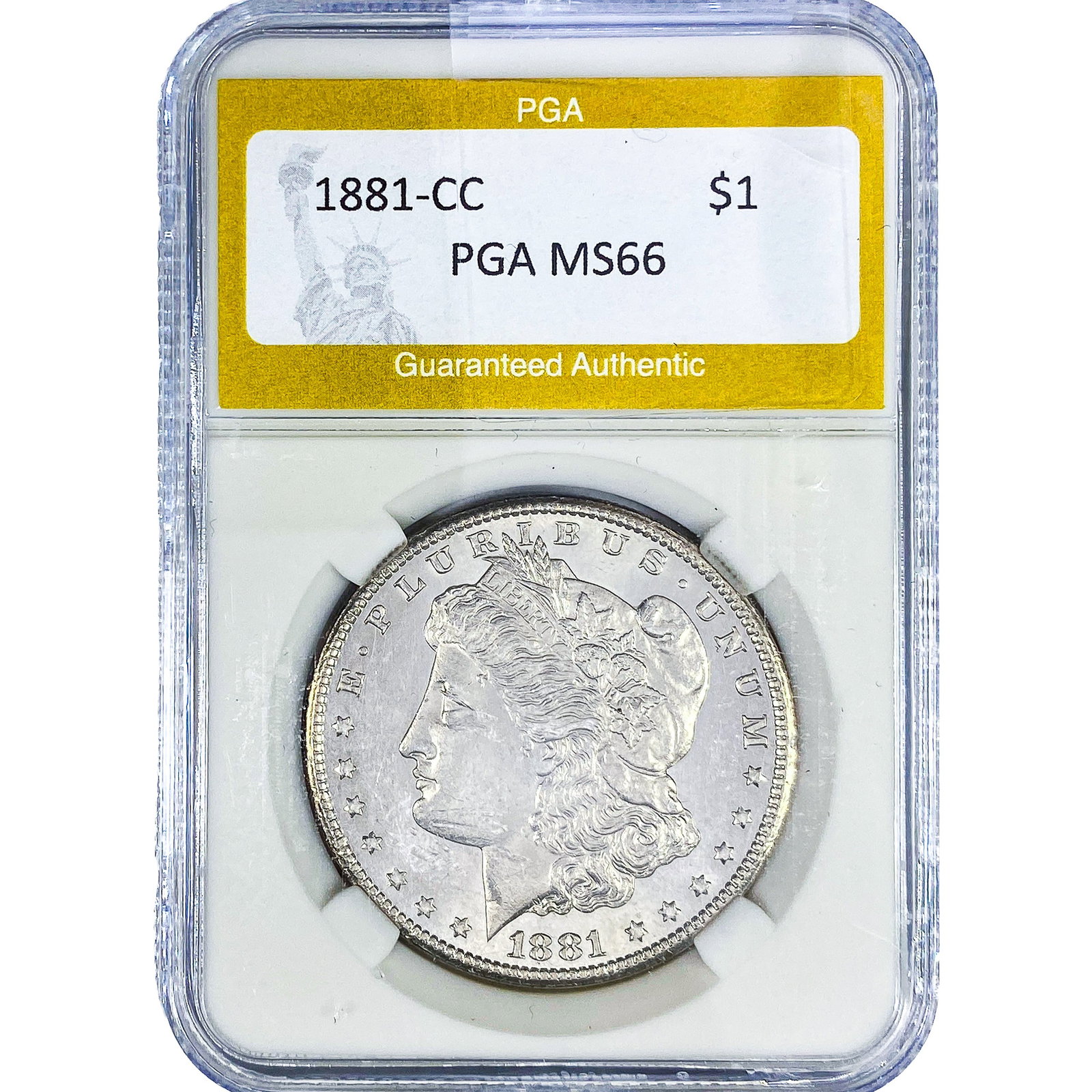 1881-CC Morgan Silver Dollar PGA MS66: 1881-CC Morgan Silver Dollar PGA MS66
