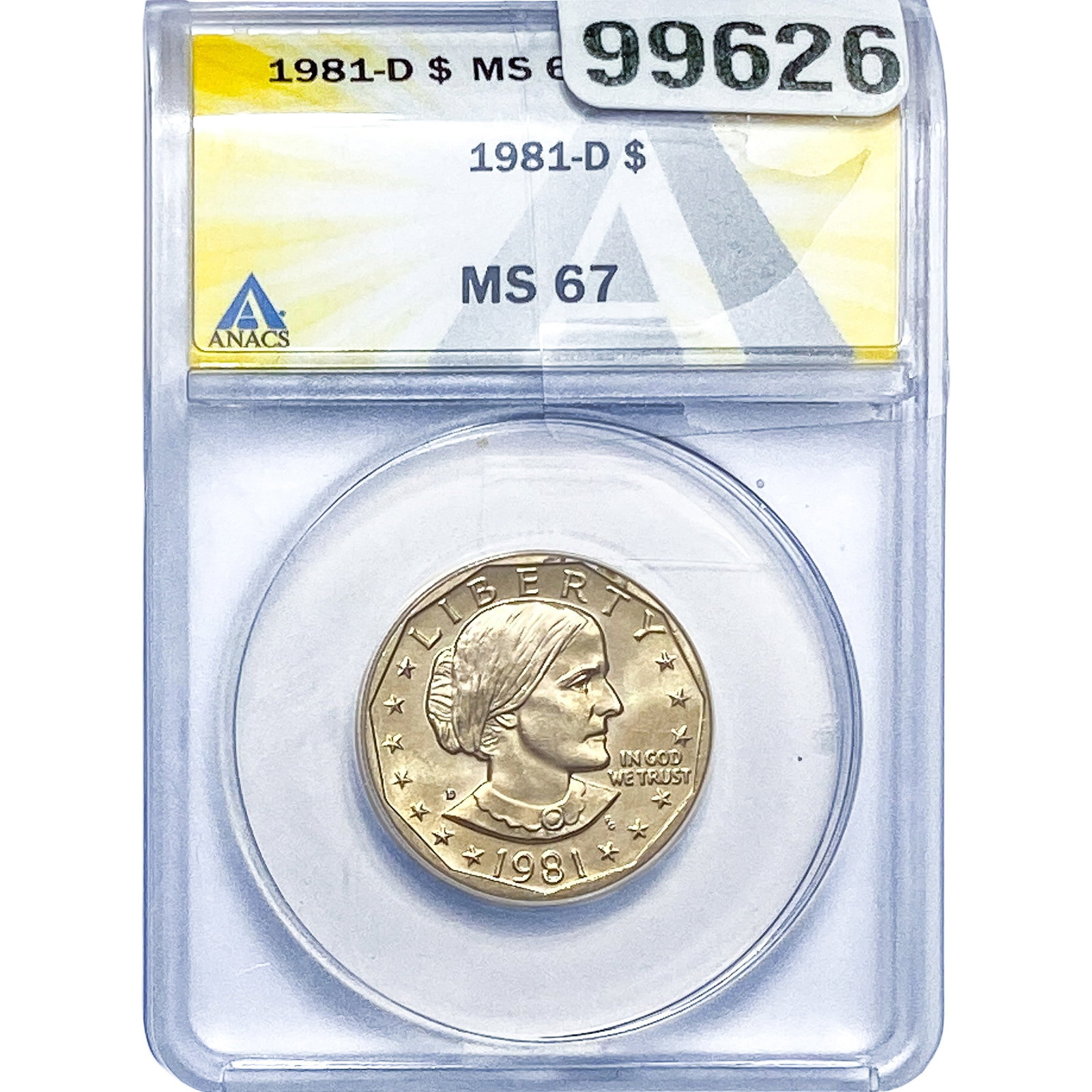1981-D Susan B. Anthony Dollar ANACS MS67: 1981-D Susan B. Anthony Dollar ANACS MS67