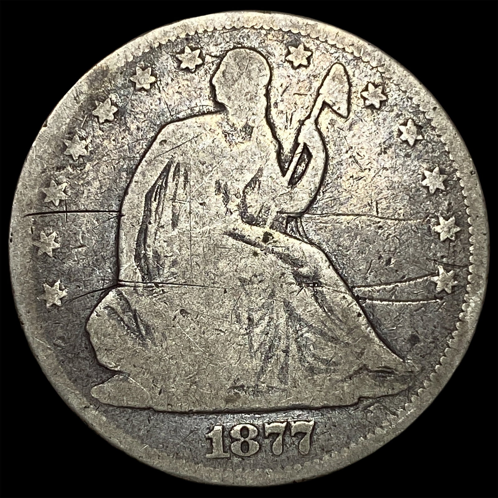 1877 Seated Liberty Half Dollar NICELY CIRCULATED: 1877 Seated Liberty Half Dollar NICELY CIRCULATED