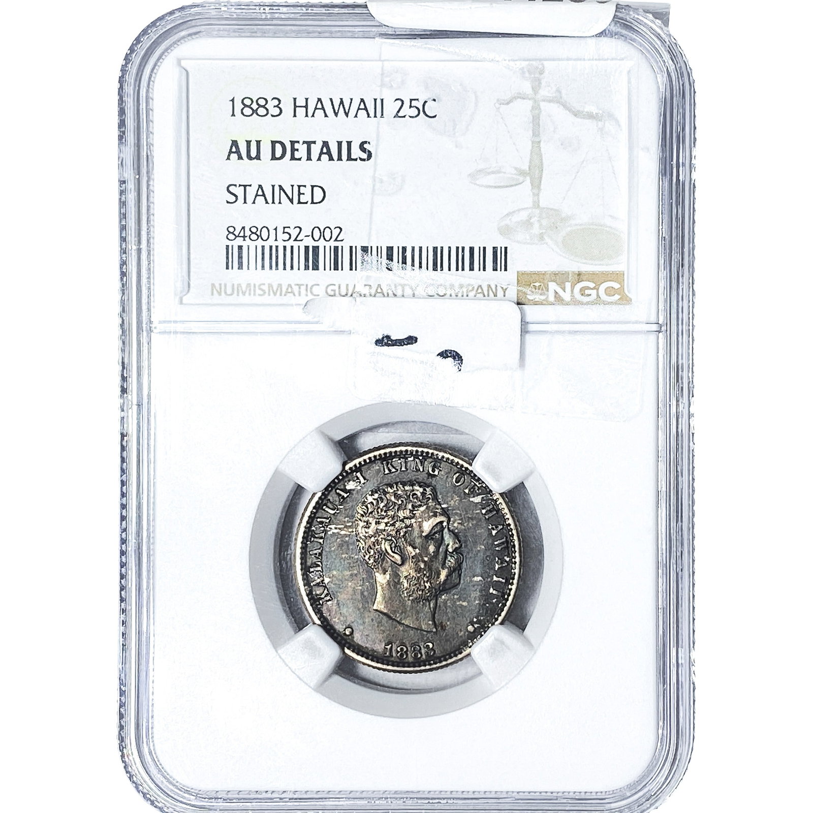 1883 Hawaii Silver 25 Cents NGC AU Details: 1883 Hawaii Silver 25 Cents NGC AU Details