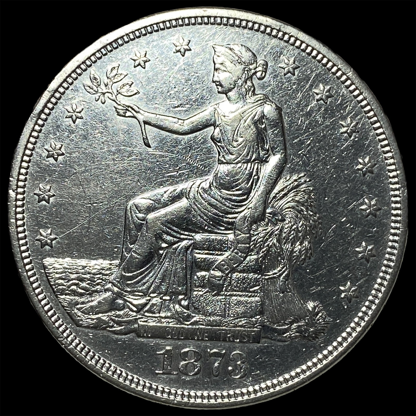 1873 Silver Trade Dollar CLOSELY UNCIRCULATED: 1873 Silver Trade Dollar CLOSELY UNCIRCULATED