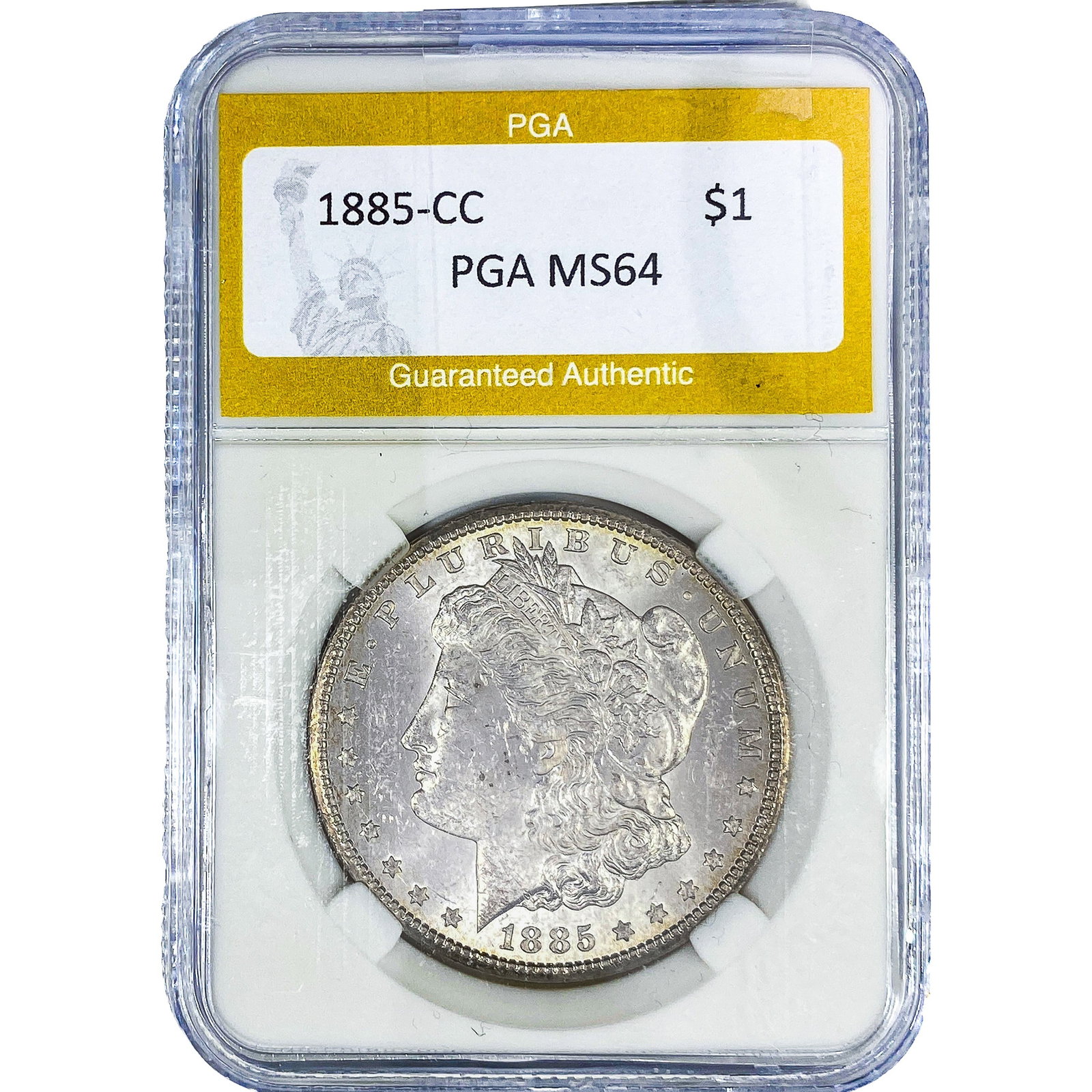 1885-CC Morgan Silver Dollar PGA MS64: 1885-CC Morgan Silver Dollar PGA MS64