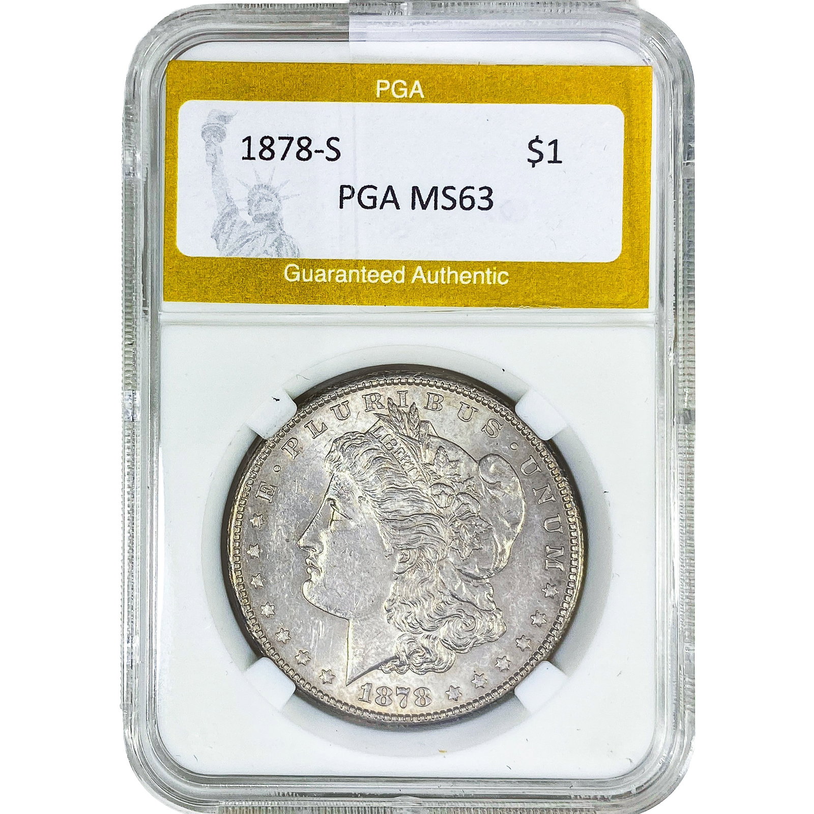 1878-S Morgan Silver Dollar PGA MS63: 1878-S Morgan Silver Dollar PGA MS63