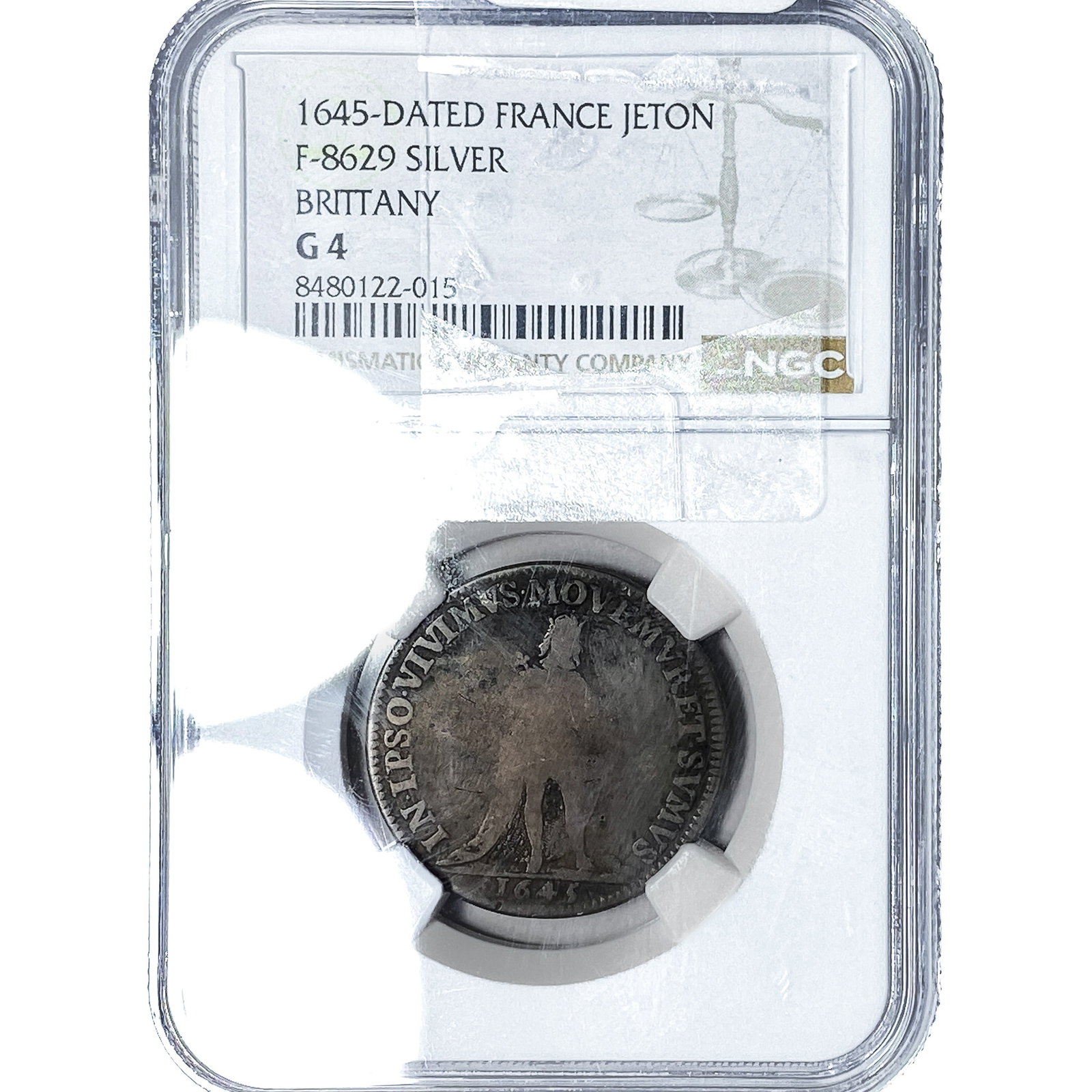 1645 France, Brittany Silver Jeton NGC G4: 1645 France, Brittany Silver Jeton NGC G4