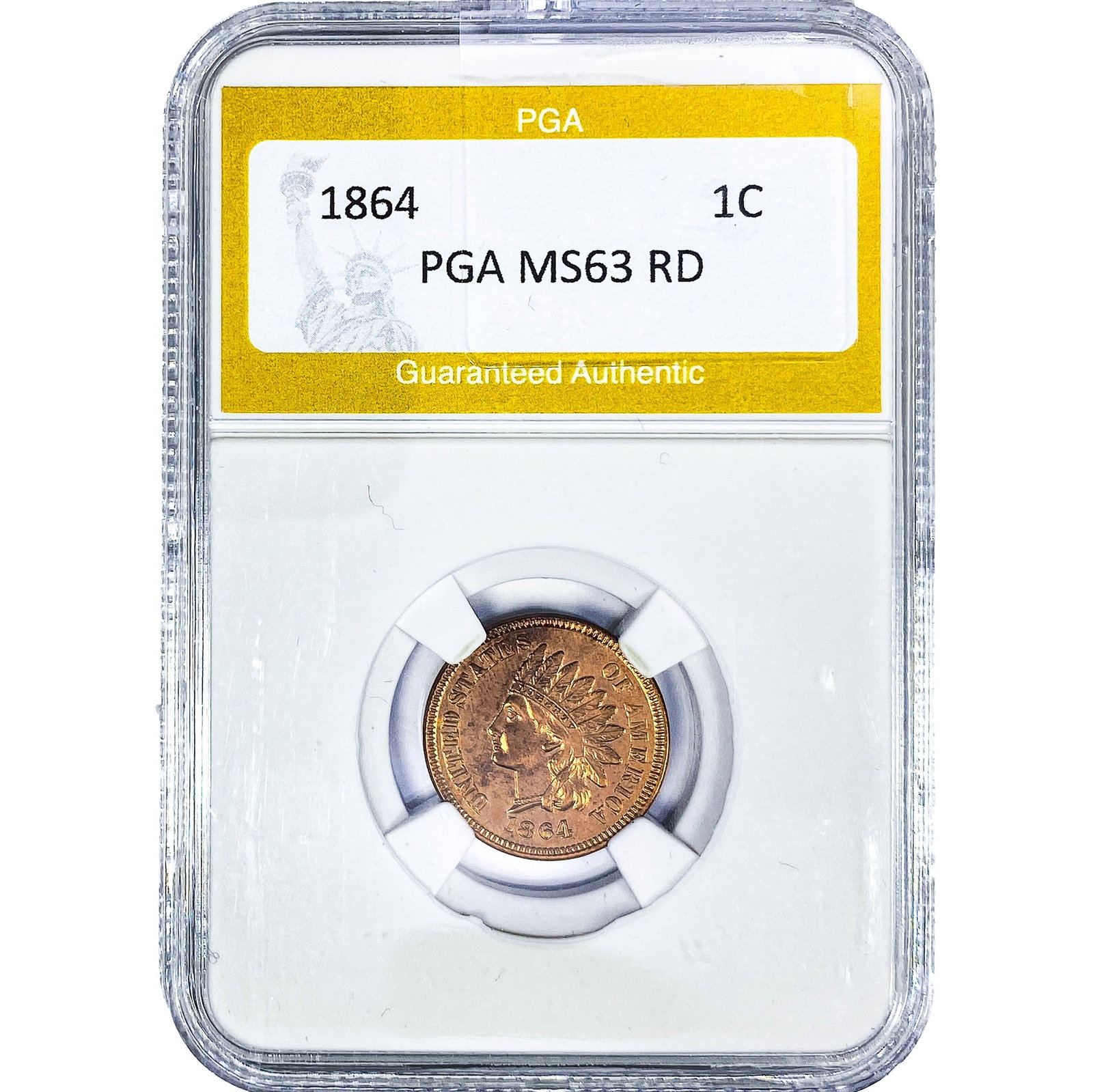 1864 Indian Head Cent PGA MS63RD: 1864 Indian Head Cent PGA MS63RD