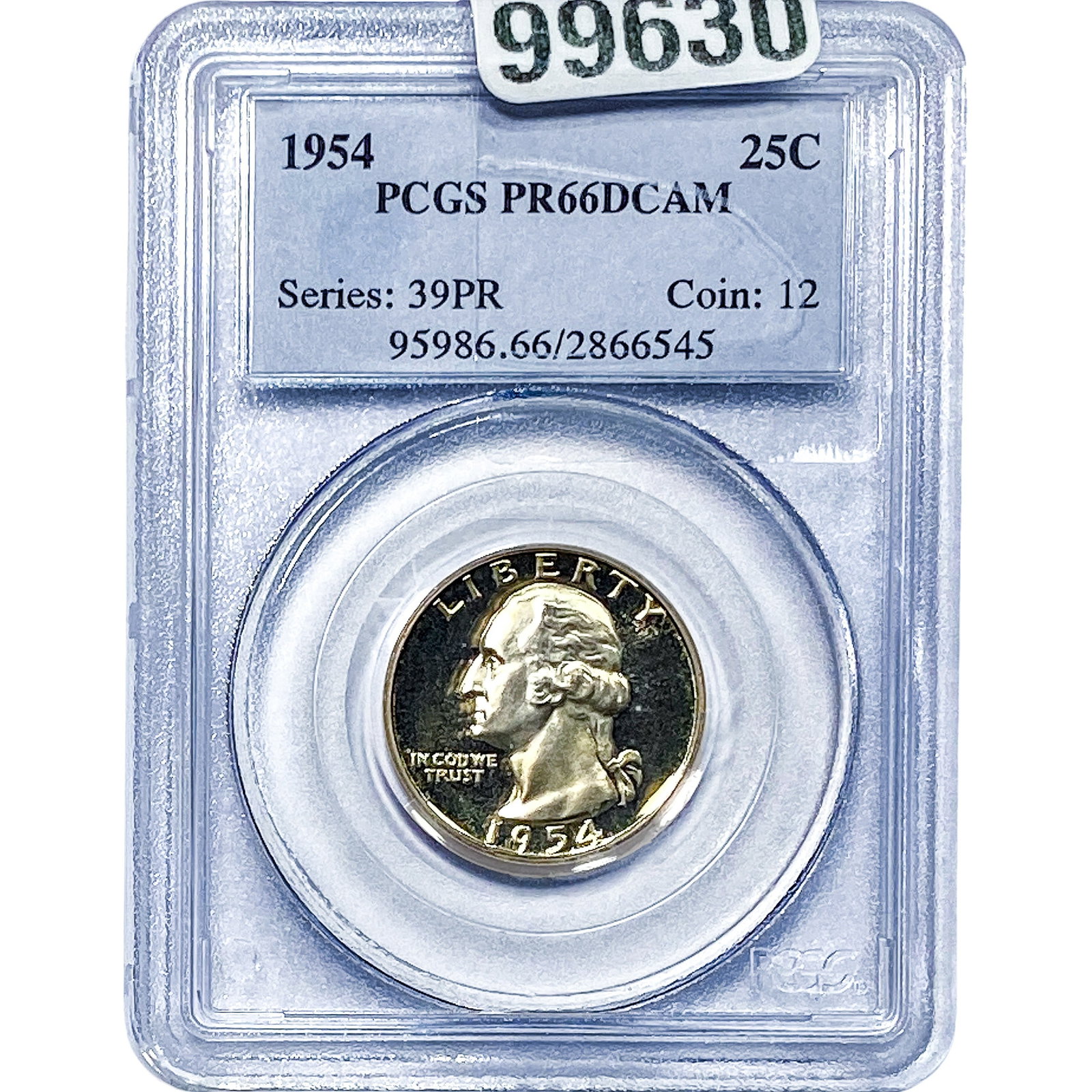 1954 Washington Silver Quarter PCGS PR66 DCAM: 1954 Washington Silver Quarter PCGS PR66 DCAM