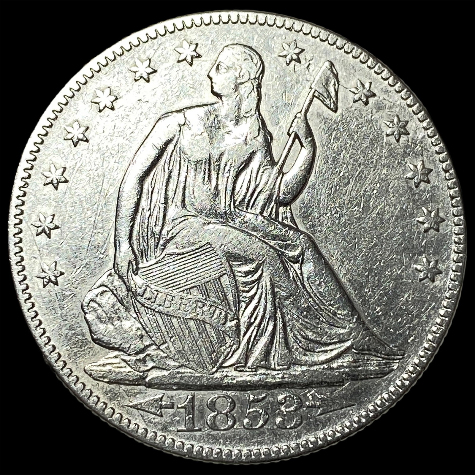 1853 Arrows Seated Liberty Half Dollar UNCIRCULATED: 1853 Arrows Seated Liberty Half Dollar UNCIRCULATED