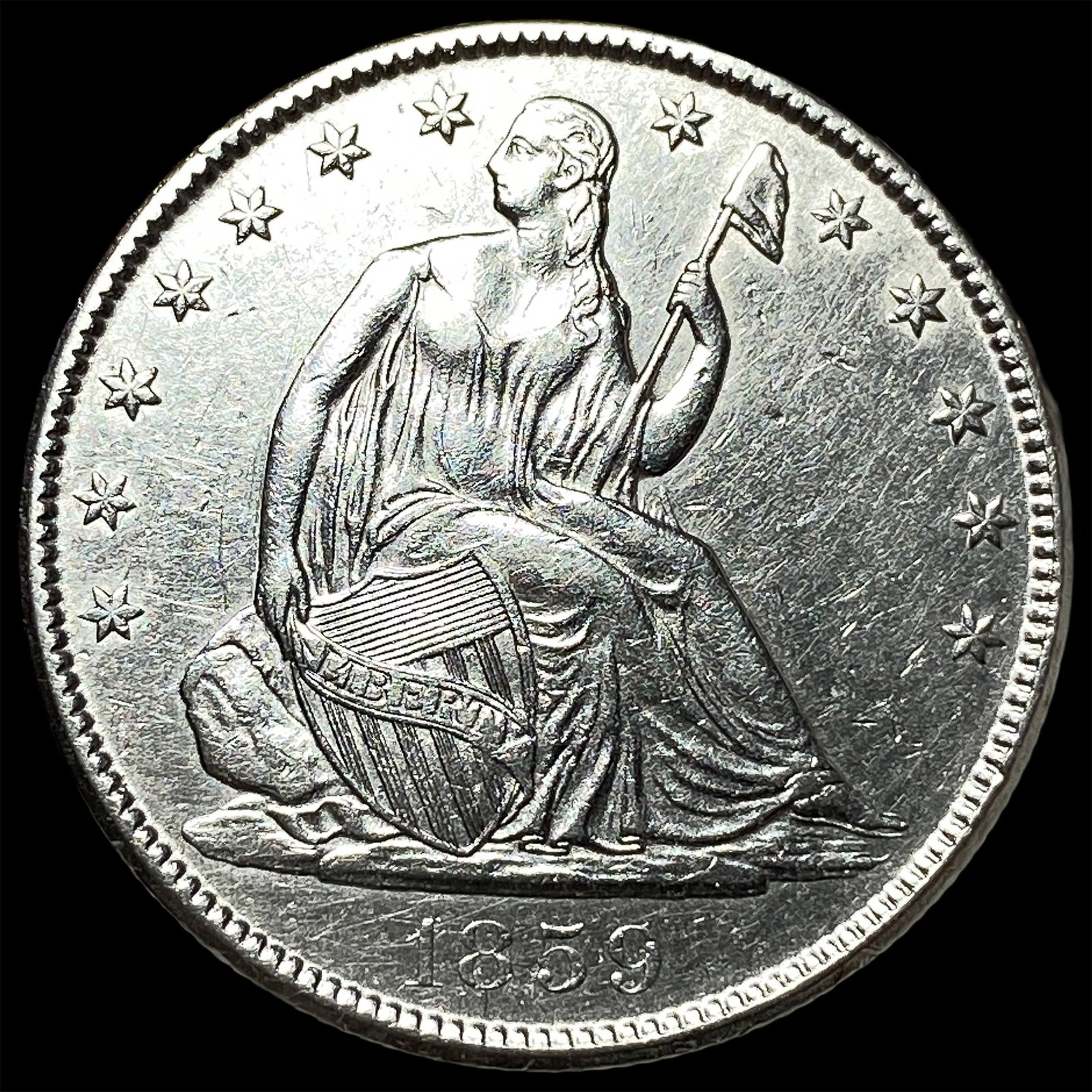 1859-O Silver Half Dollar UNCIRCULATED: 1859-O Silver Half Dollar UNCIRCULATED