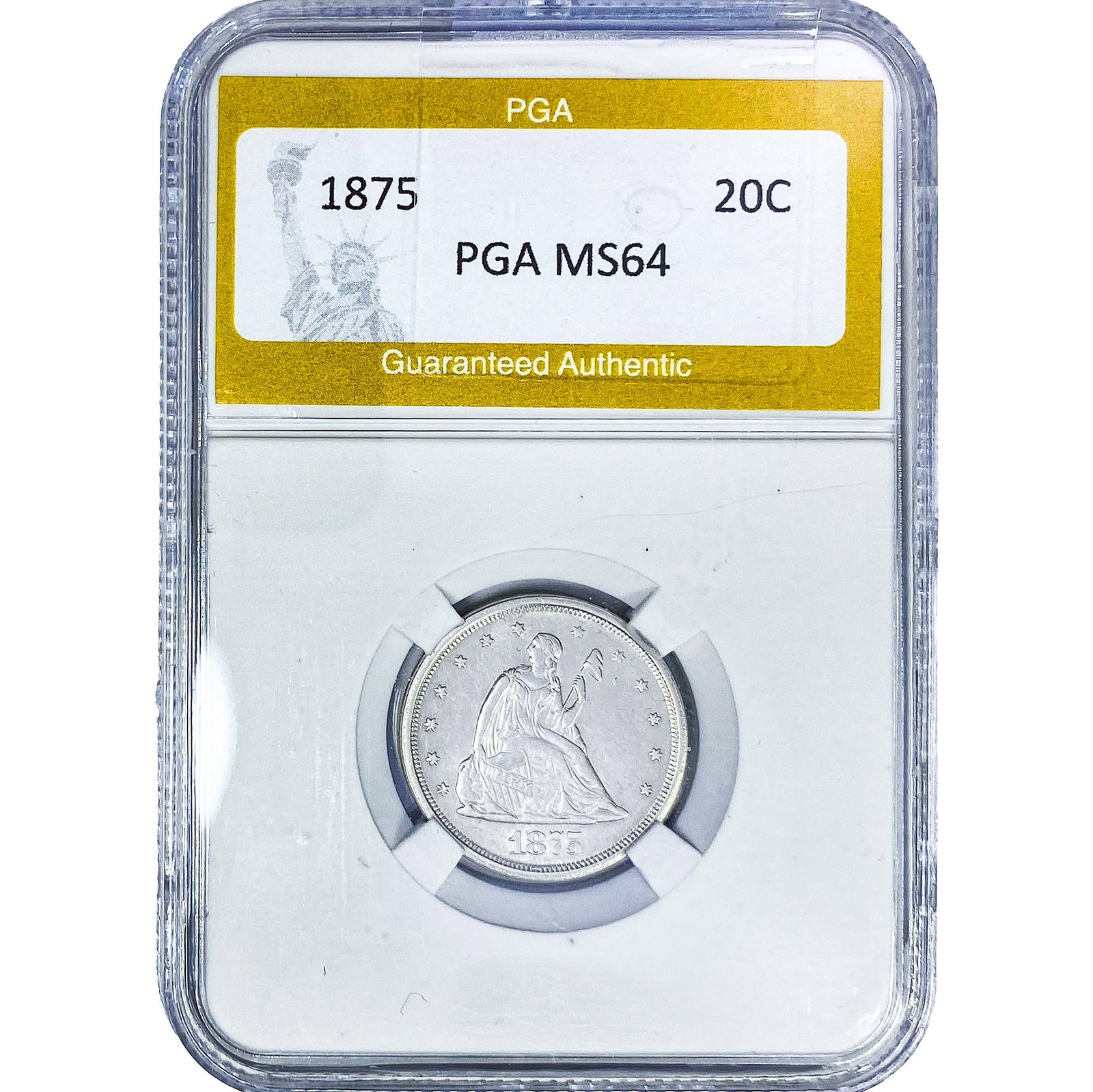 1875 Twenty Cent Piece PGA MS64: 1875 Twenty Cent Piece PGA MS64